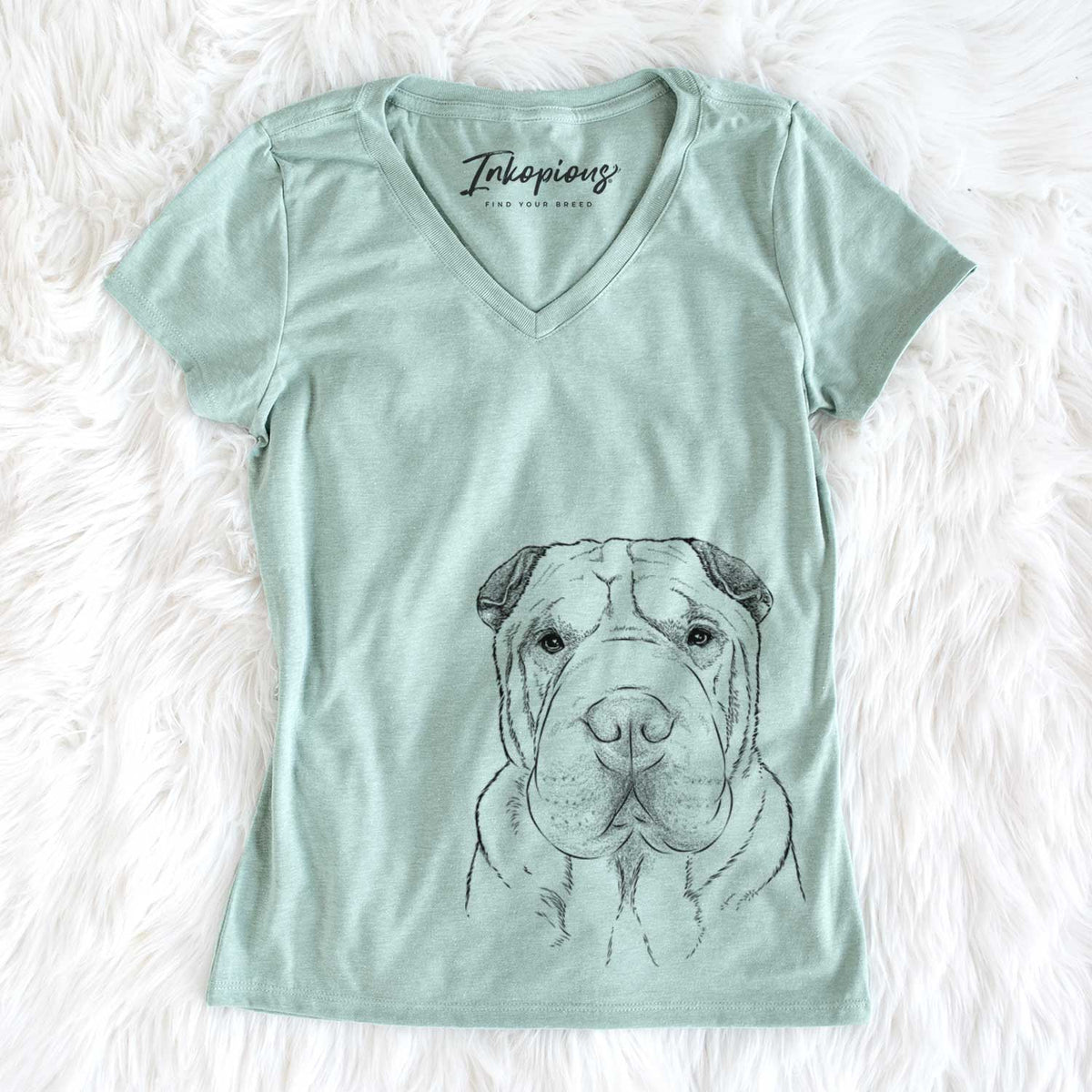 Bare Moomers the Shar Pei - Women's V-neck Shirt
