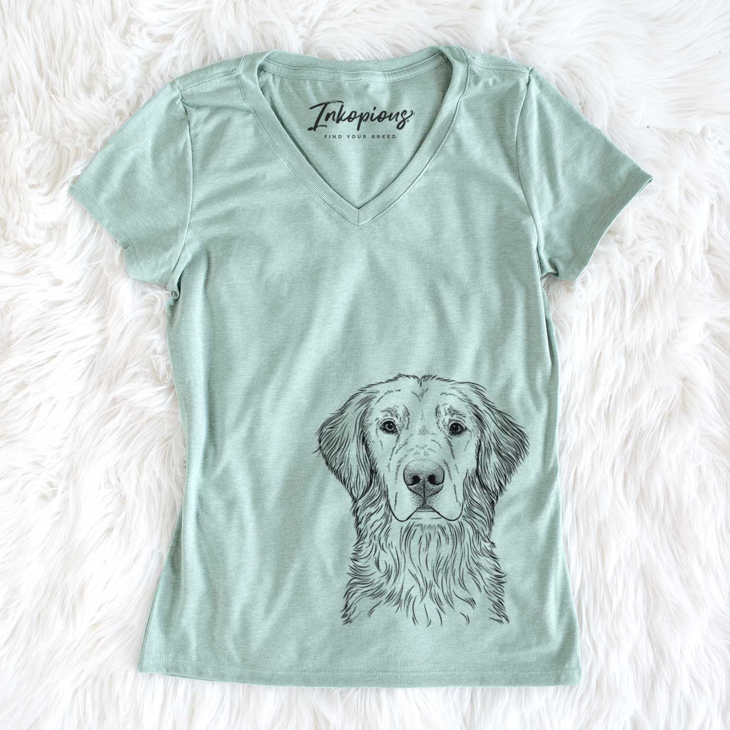 Bare Moose the Field Golden Retriever - Women's V-neck Shirt