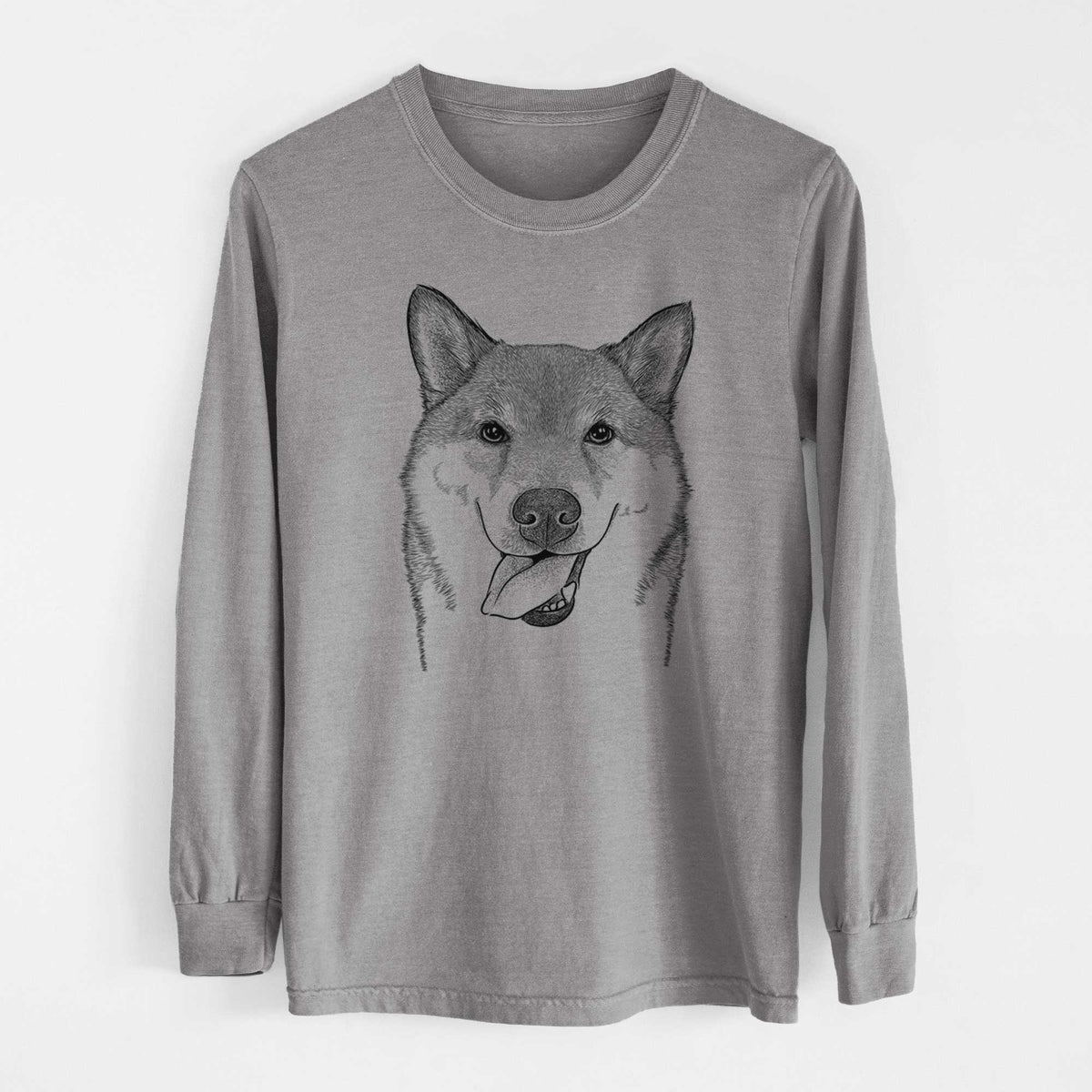 Bare Mothra the Shiba Inu - Heavyweight 100% Cotton Long Sleeve