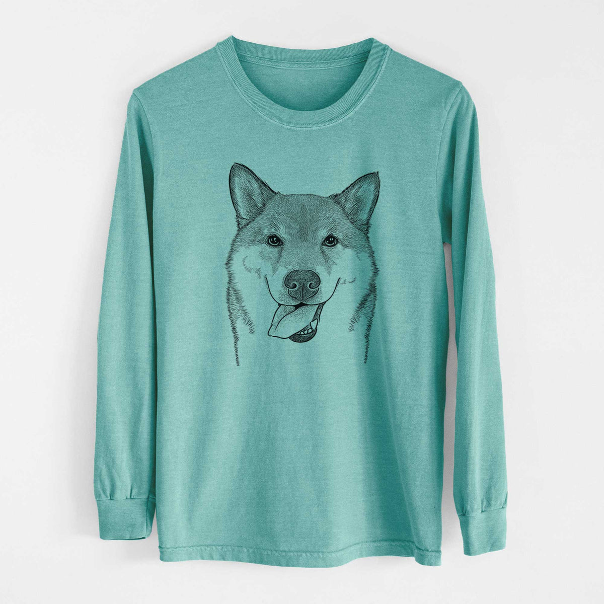 Bare Mothra the Shiba Inu - Heavyweight 100% Cotton Long Sleeve