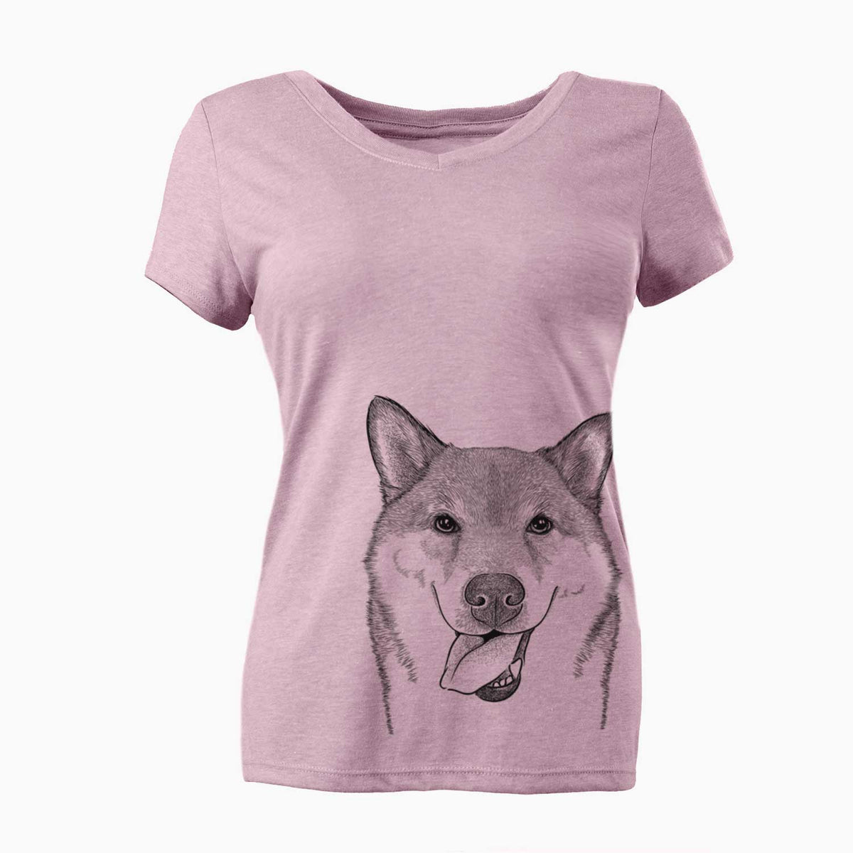 Bare Mothra the Shiba Inu - Women's V-neck Shirt