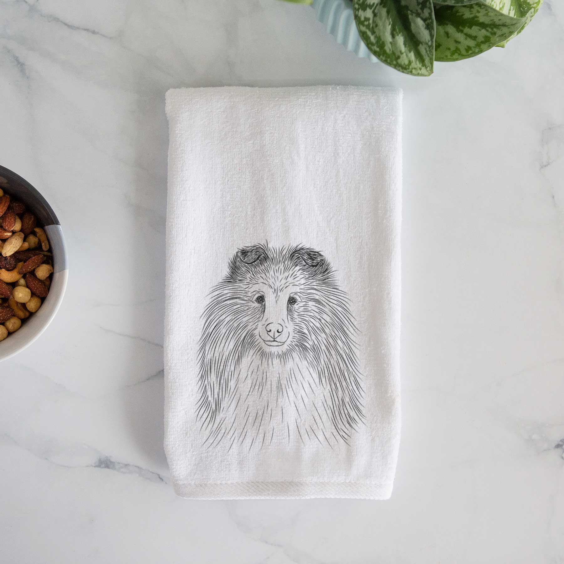 Moxie the Shetland Sheepdog Decorative Hand Towel