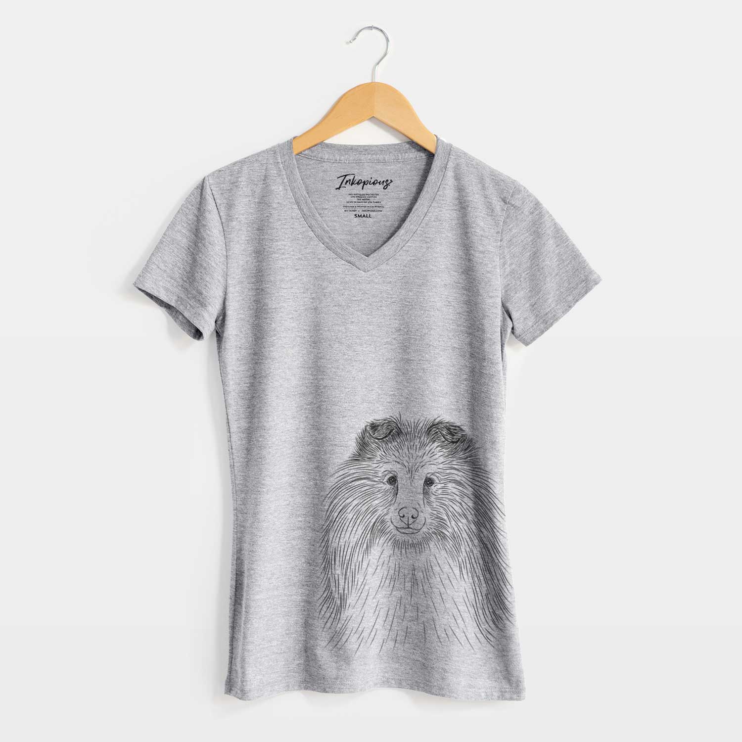 Bare Moxie the Shetland Sheepdog - Women's V-neck Shirt