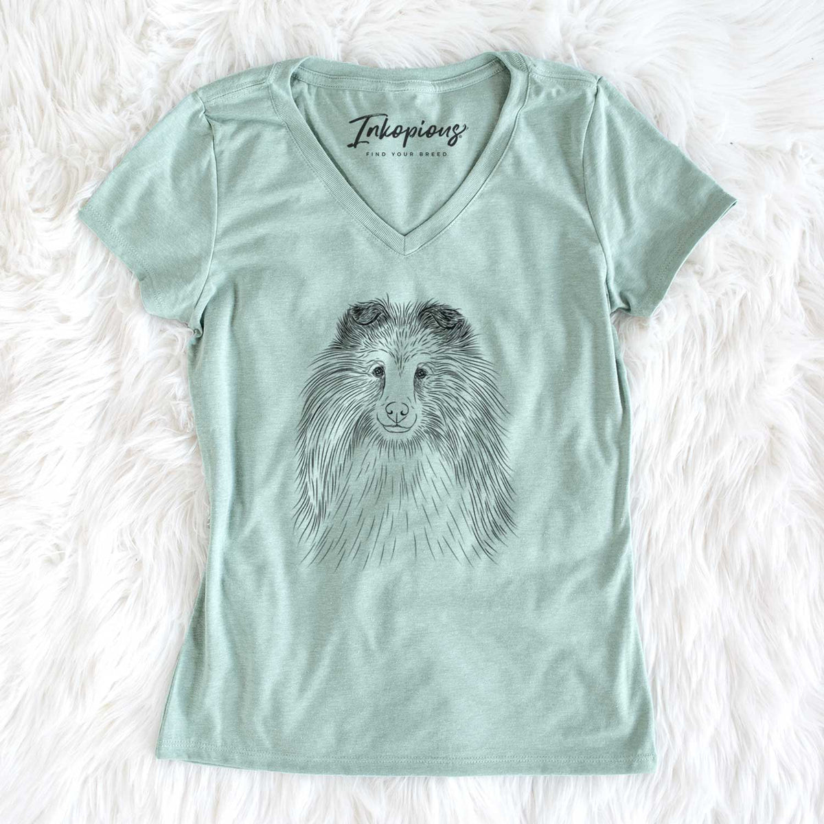 Bare Moxie the Shetland Sheepdog - Women&#39;s V-neck Shirt