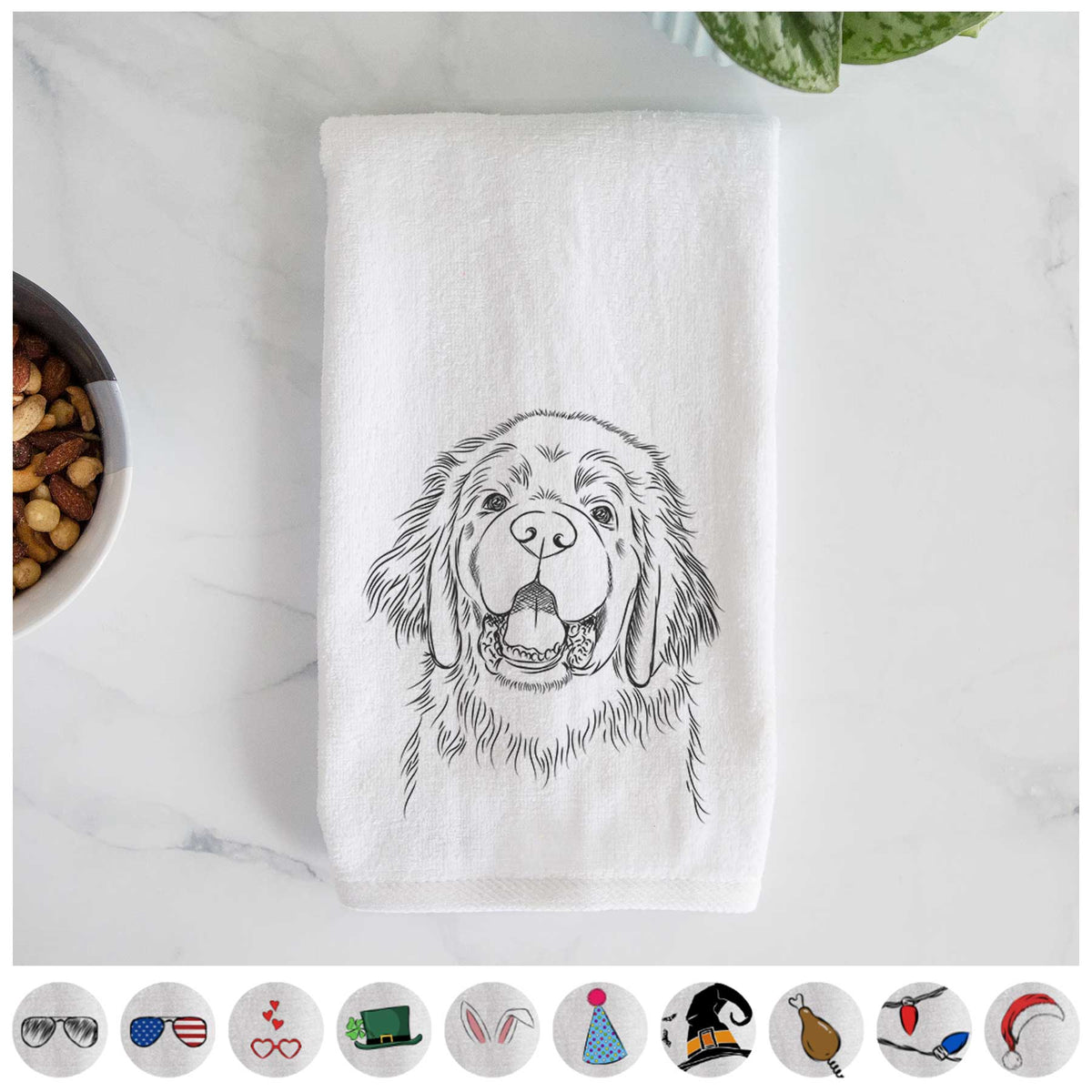 Mozart the Newfoundland Decorative Hand Towel