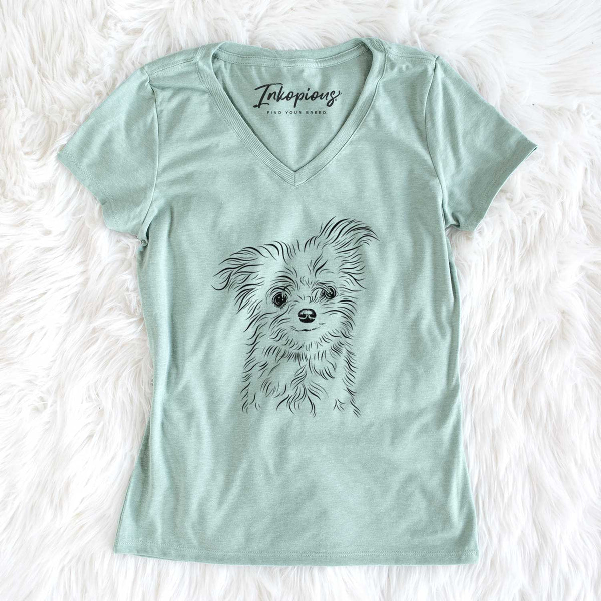 Bare Mr. Gucci Poochi the Maltese - Women's V-neck Shirt