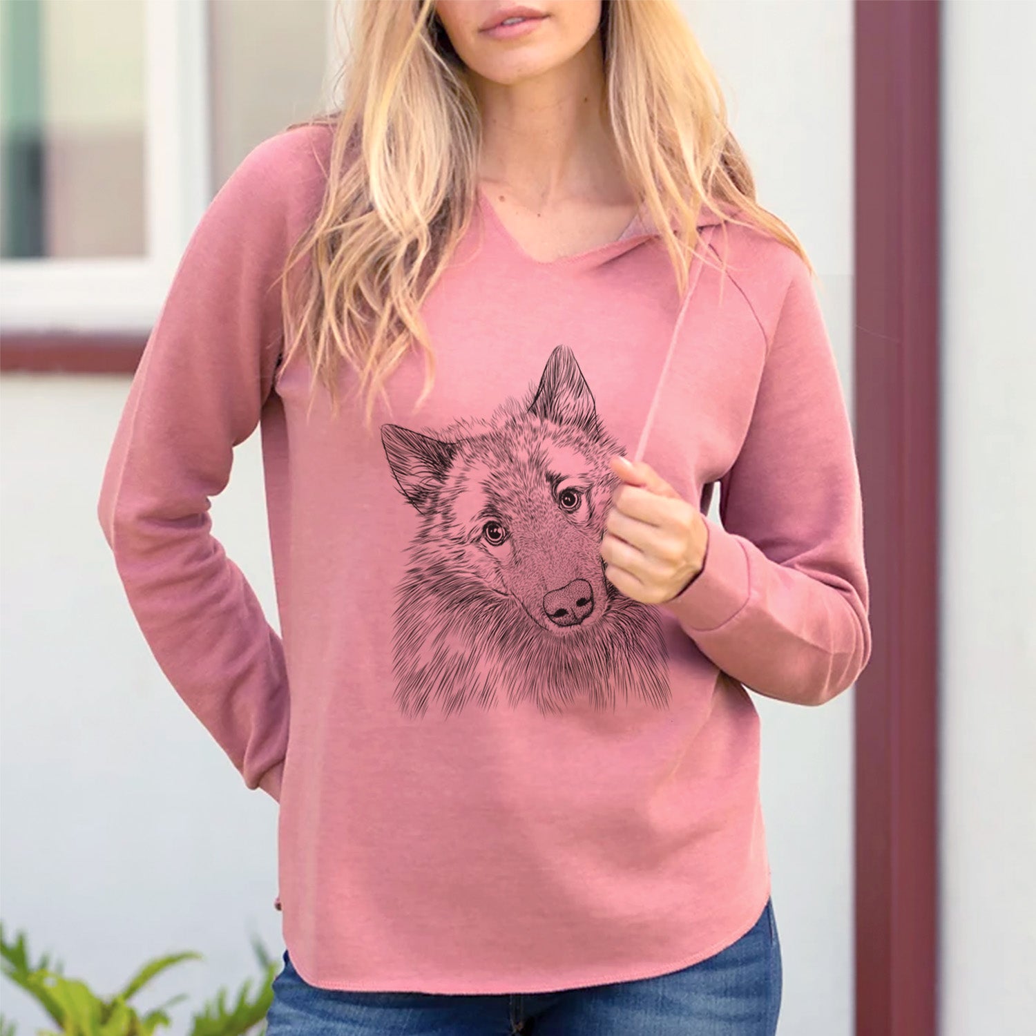 Bare Mr. Maverick the Keeshond - Cali Wave Hooded Sweatshirt