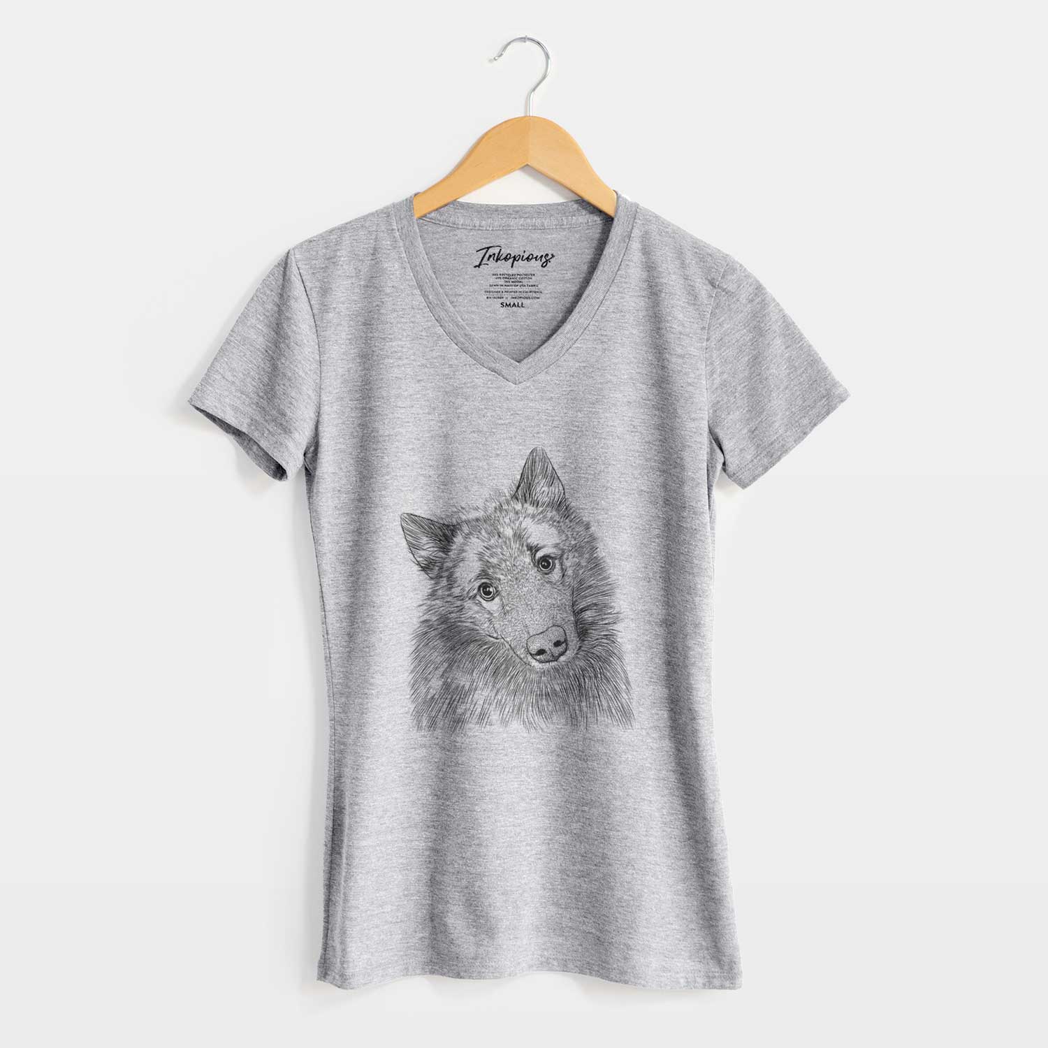 Bare Mr. Maverick the Keeshond - Women's V-neck Shirt