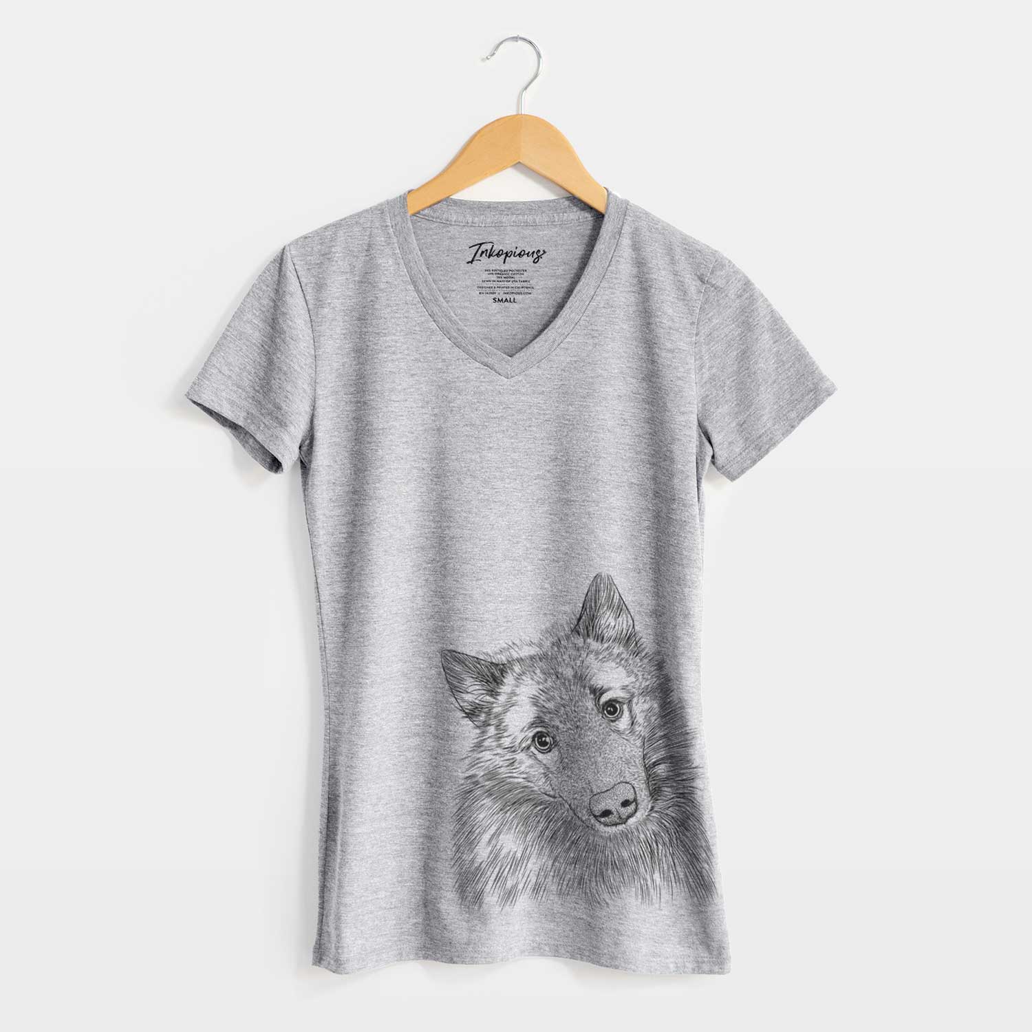 Bare Mr. Maverick the Keeshond - Women's V-neck Shirt