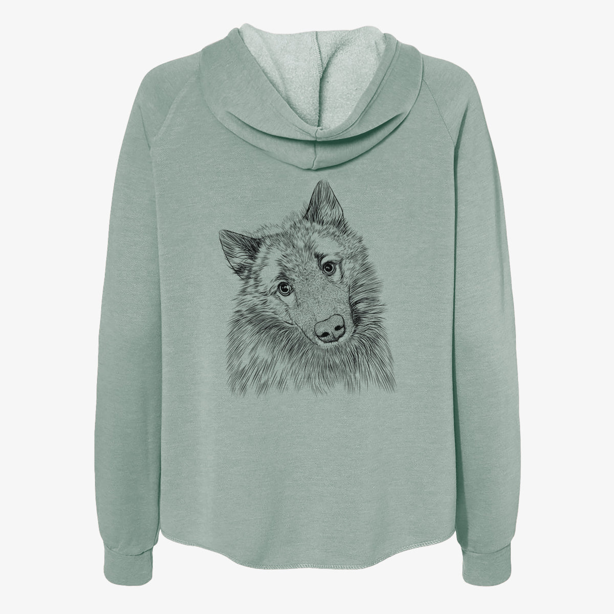 Mr. Maverick the Keeshond - Women's Cali Wave Zip-Up Sweatshirt