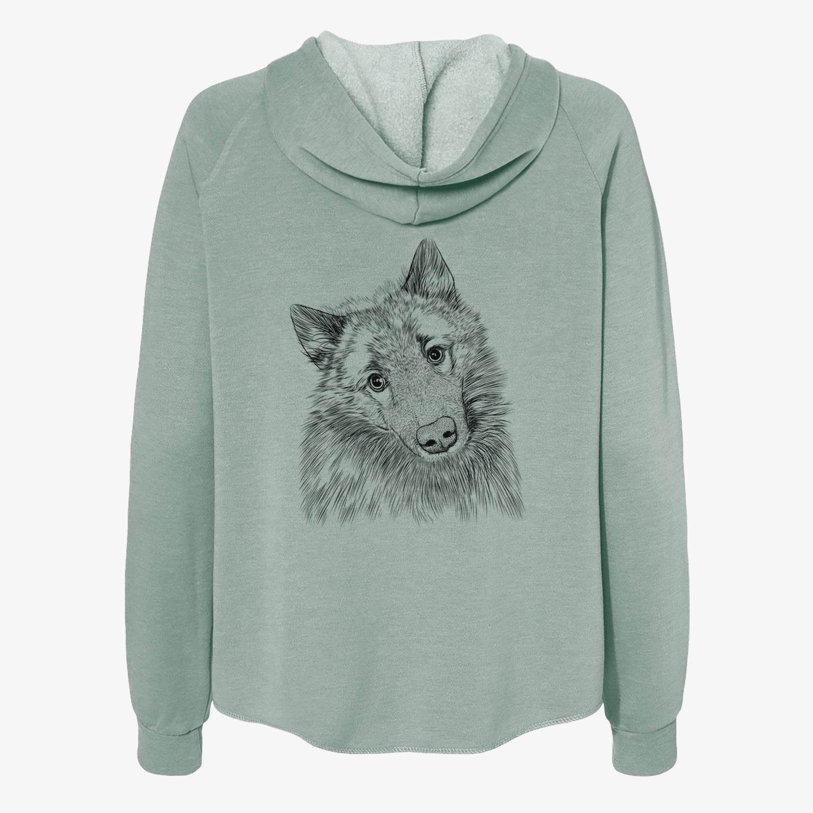 Mr. Maverick the Keeshond - Women's Cali Wave Zip-Up Sweatshirt
