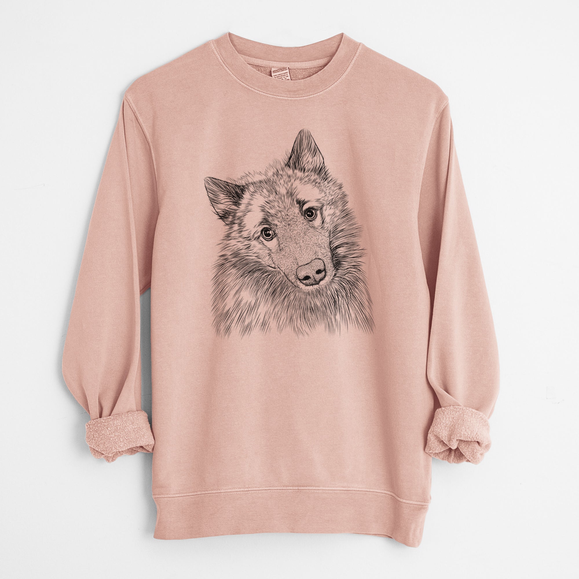 Bare Mr. Maverick the Keeshond - Unisex Pigment Dyed Crew Sweatshirt