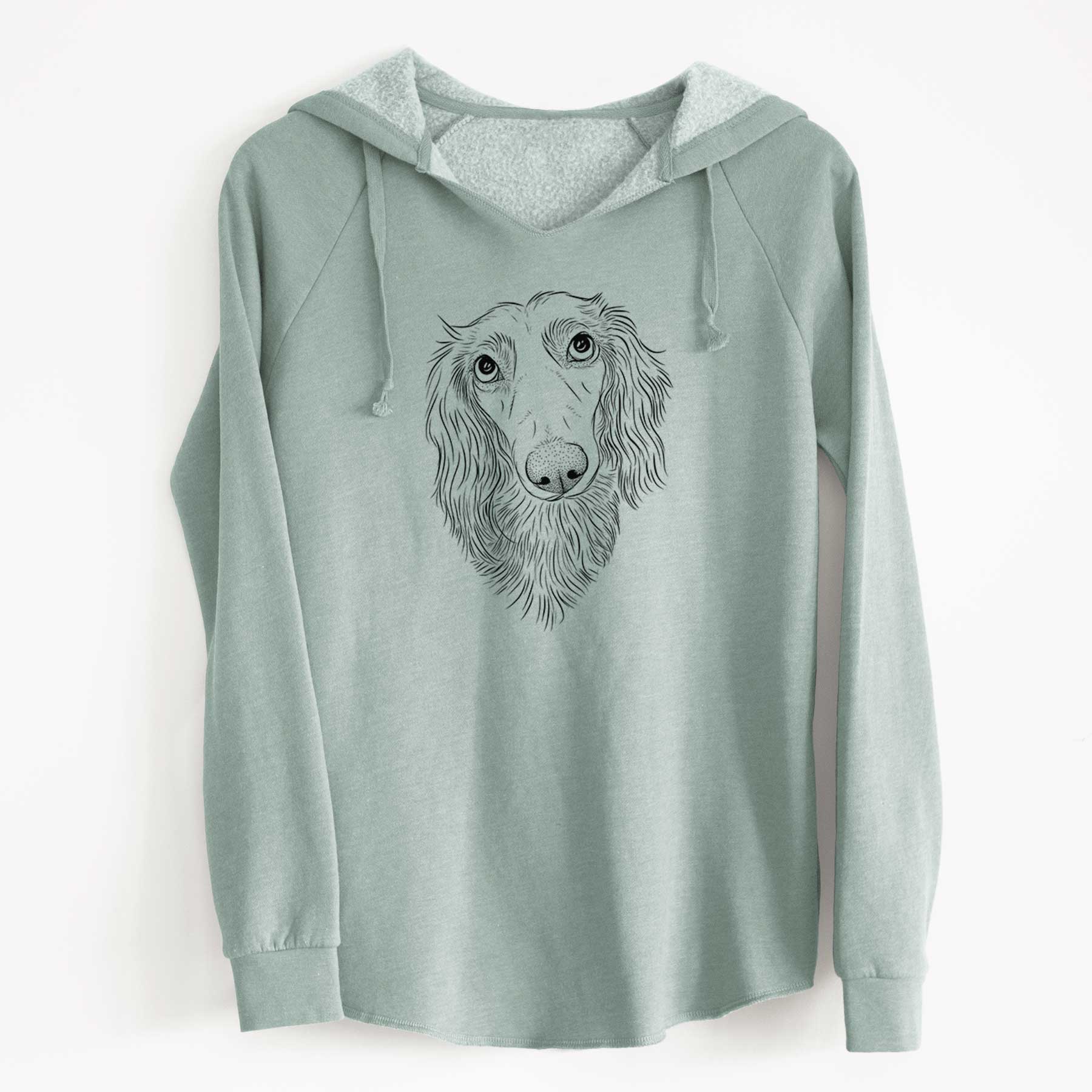 Bare Mr. Rusty the Long Haired Dachshund - Cali Wave Hooded Sweatshirt