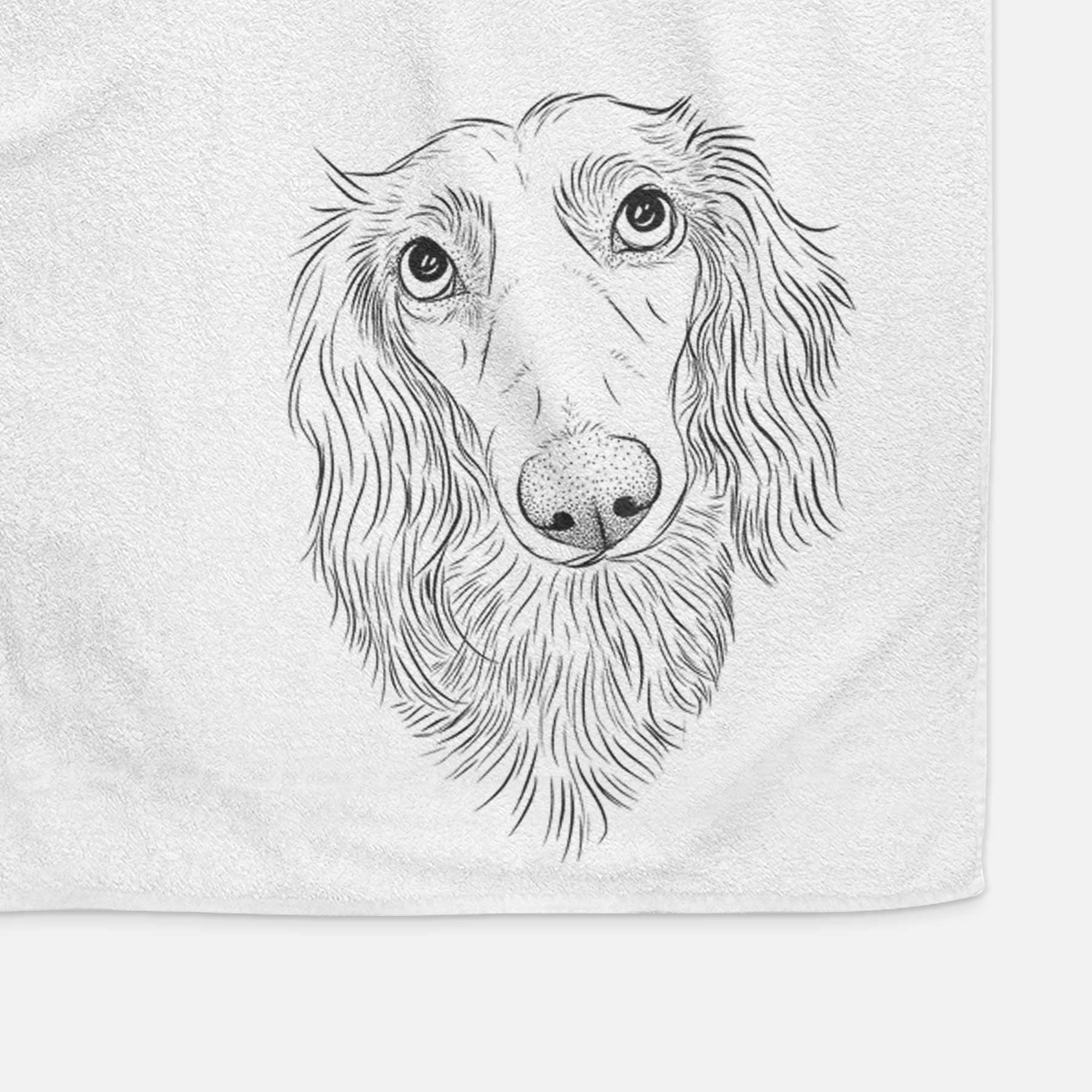 Mr. Rusty the Long Haired Dachshund Decorative Hand Towel