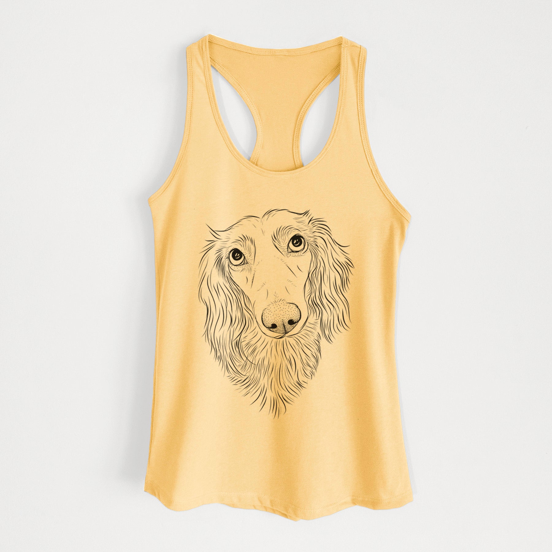 Mr. Rusty the Long Haired Dachshund - Women's Racerback Tanktop