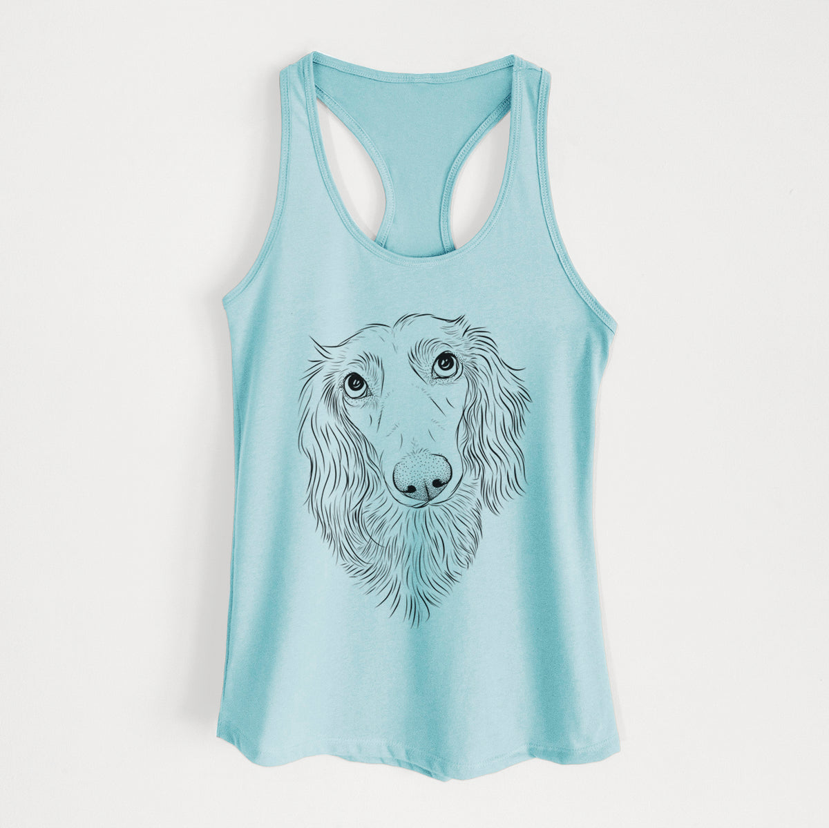 Mr. Rusty the Long Haired Dachshund - Women's Racerback Tanktop