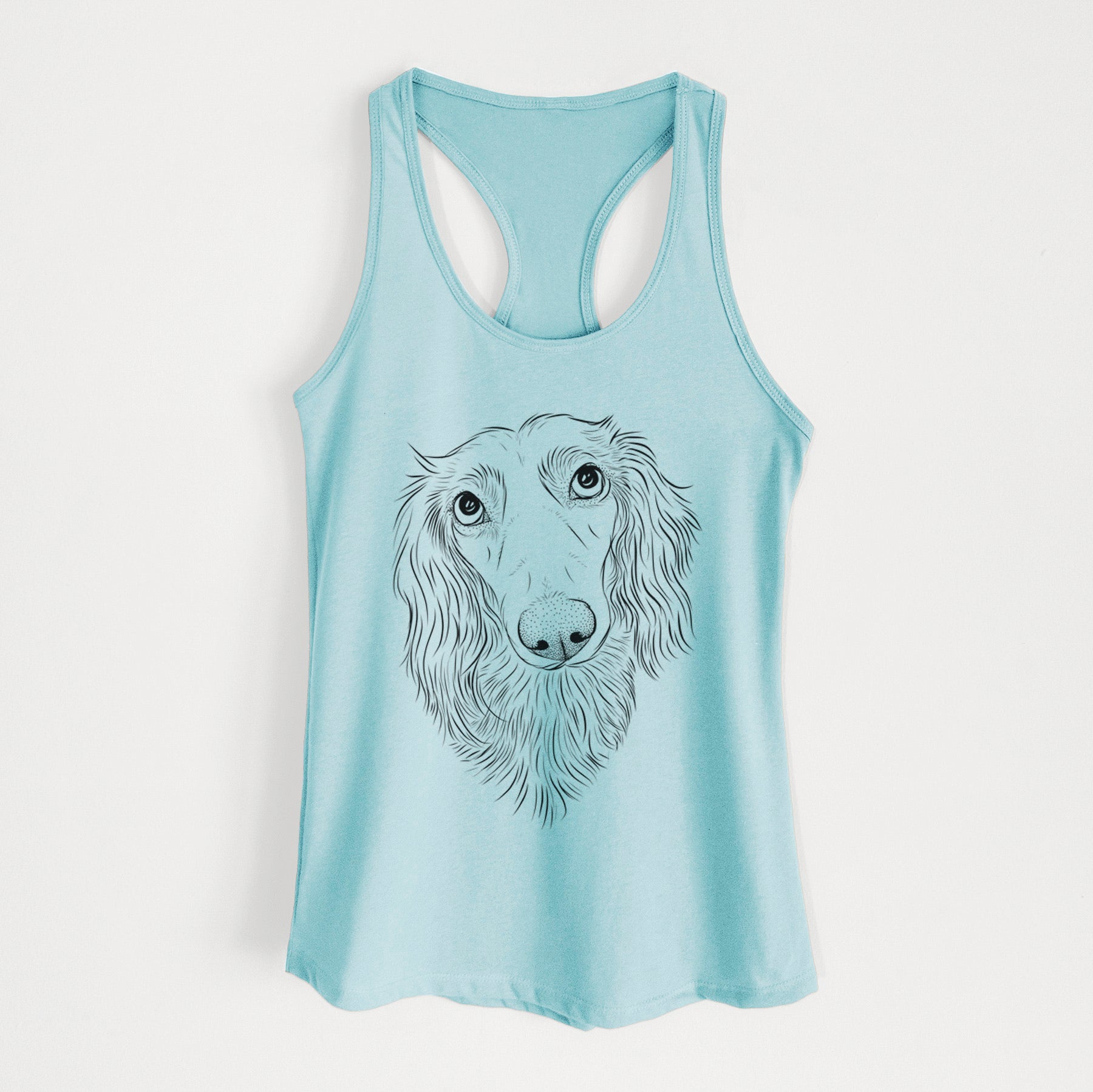 Mr. Rusty the Long Haired Dachshund - Women's Racerback Tanktop