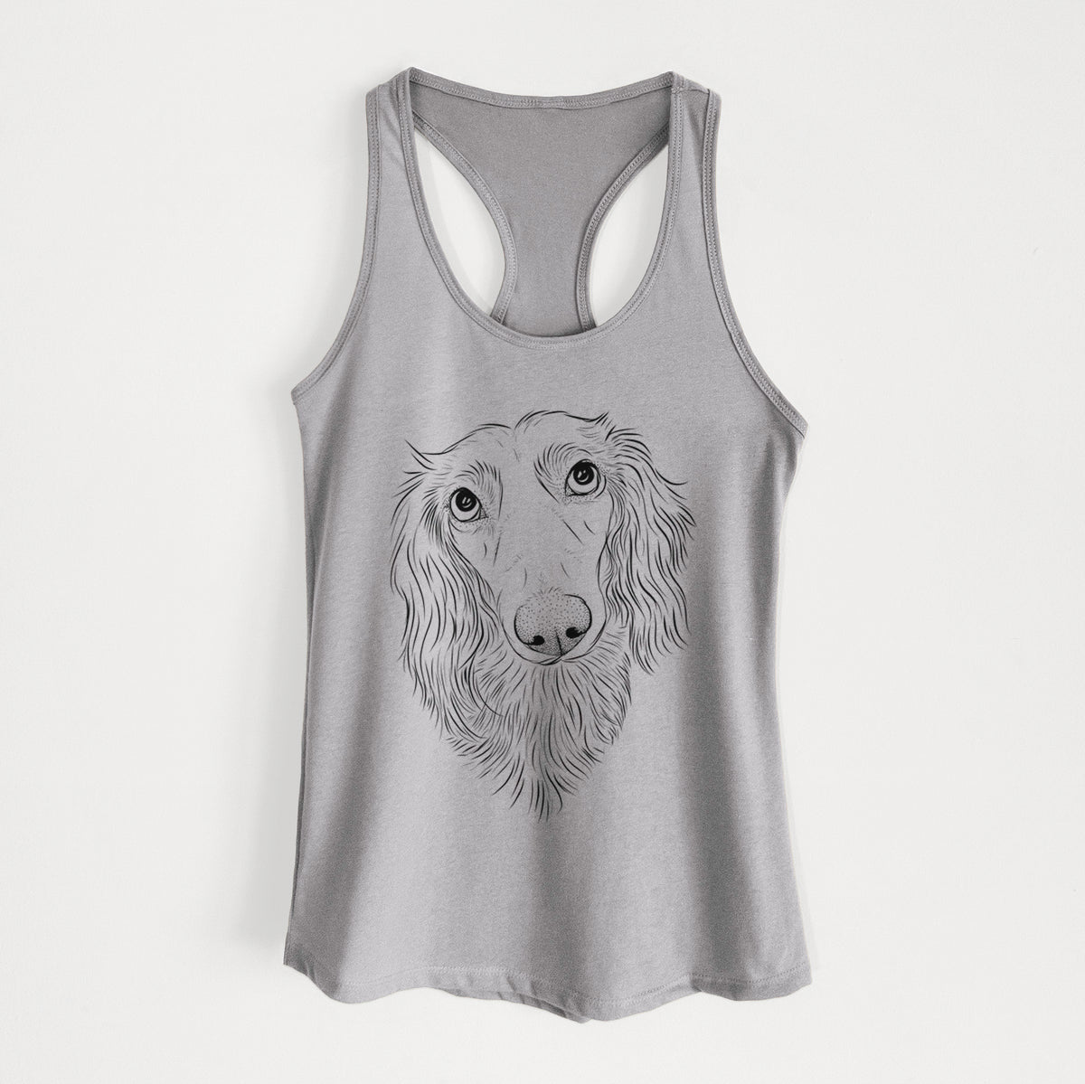 Mr. Rusty the Long Haired Dachshund - Women&#39;s Racerback Tanktop