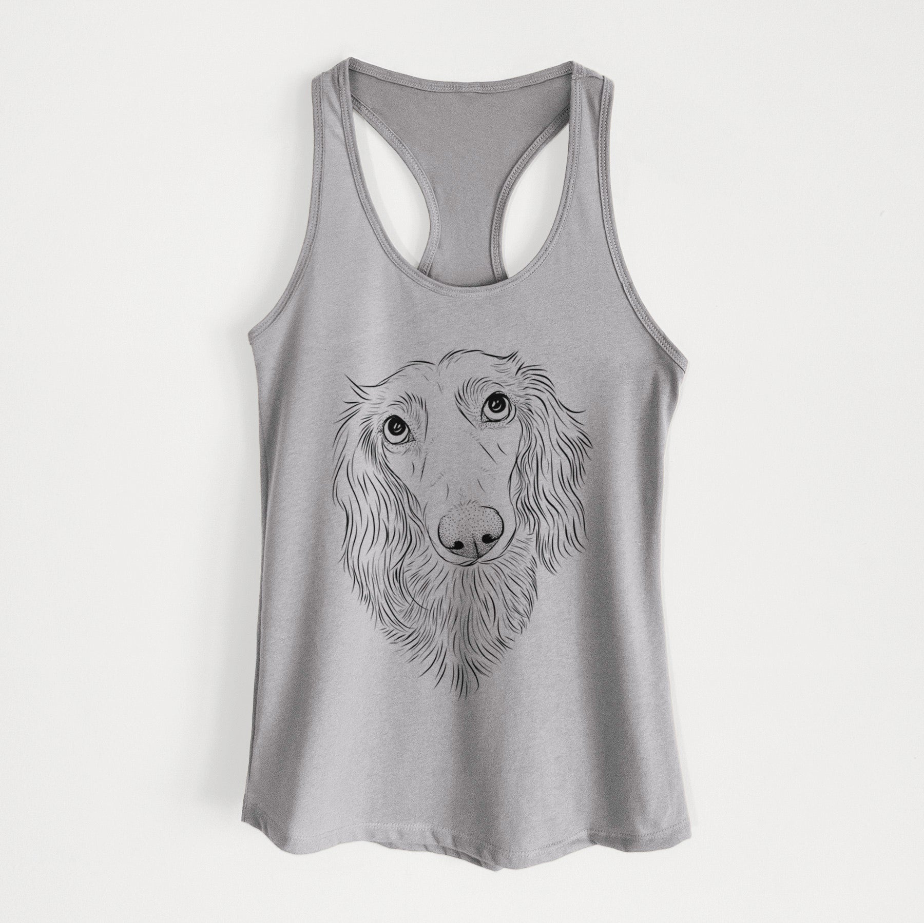 Mr. Rusty the Long Haired Dachshund - Women's Racerback Tanktop