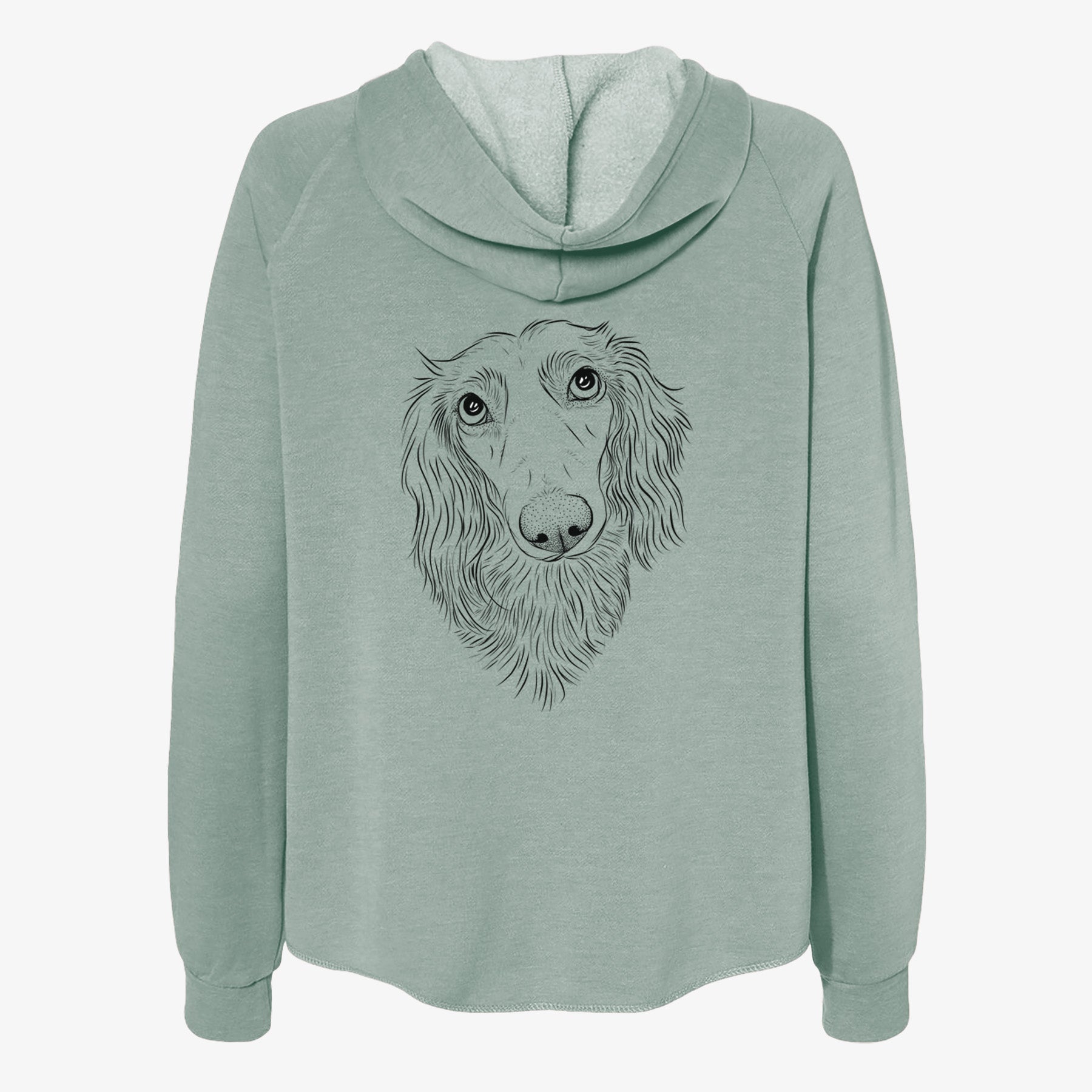 Mr. Rusty the Long Haired Dachshund - Women's Cali Wave Zip-Up Sweatshirt