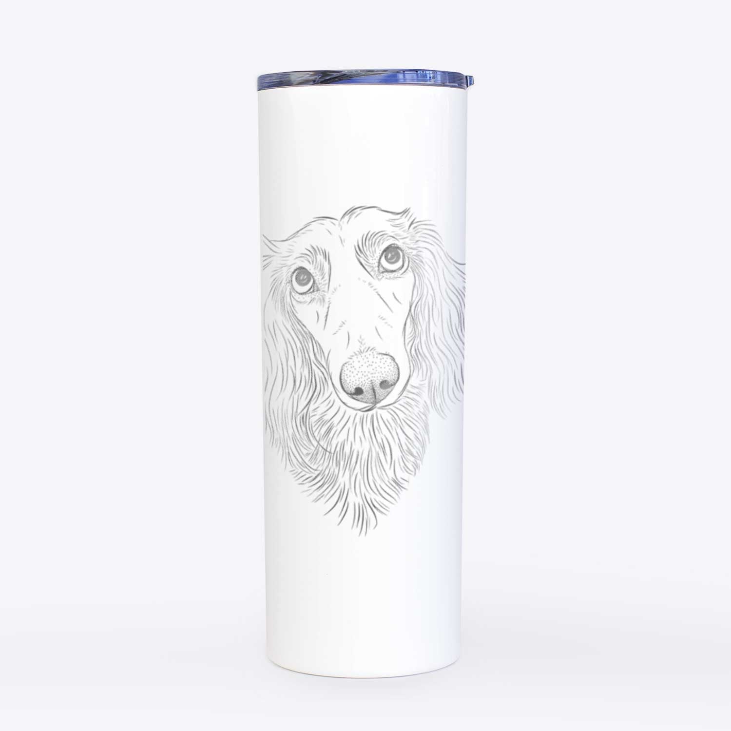 Mr. Rusty the Long Haired Dachshund - 20oz Skinny Tumbler