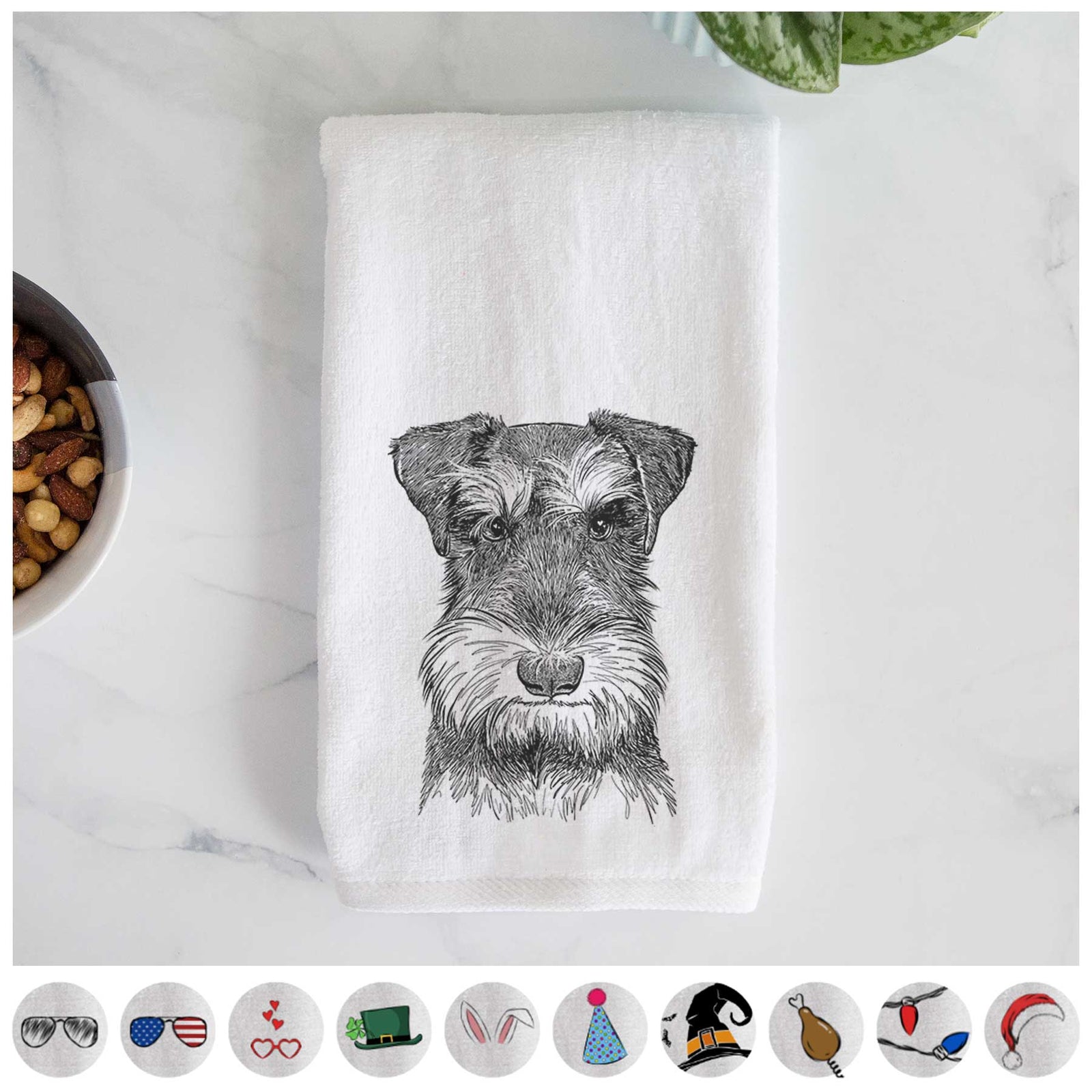 Murphy the Mini Schnauzer Decorative Hand Towel