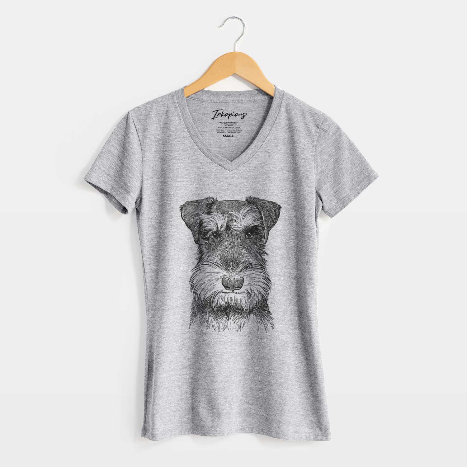 Bare Murphy the Mini Schnauzer - Women's V-neck Shirt