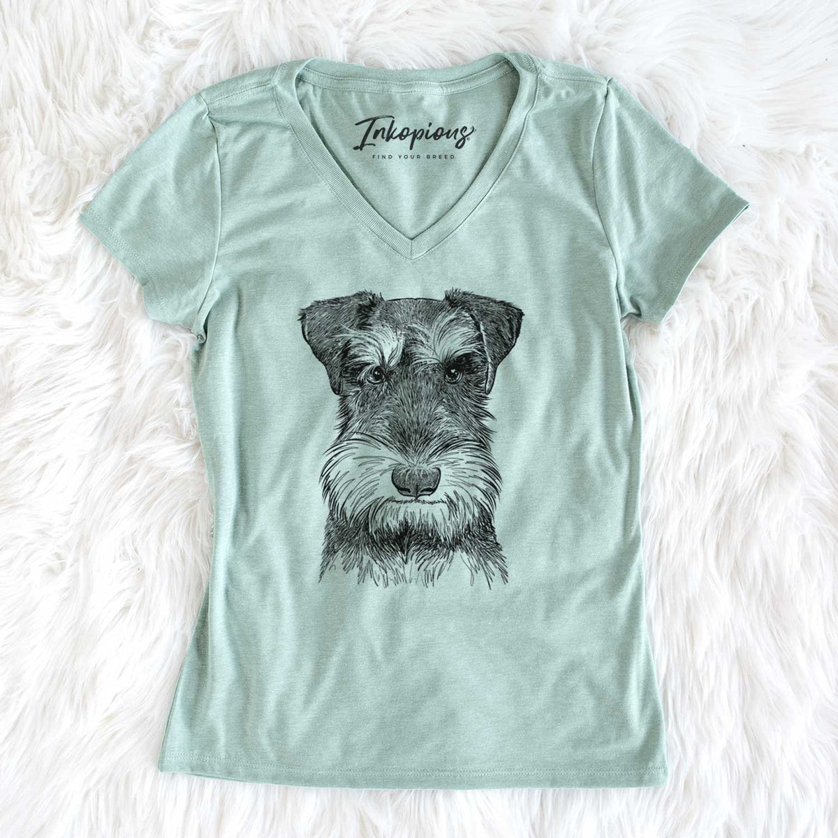 Bare Murphy the Mini Schnauzer - Women's V-neck Shirt