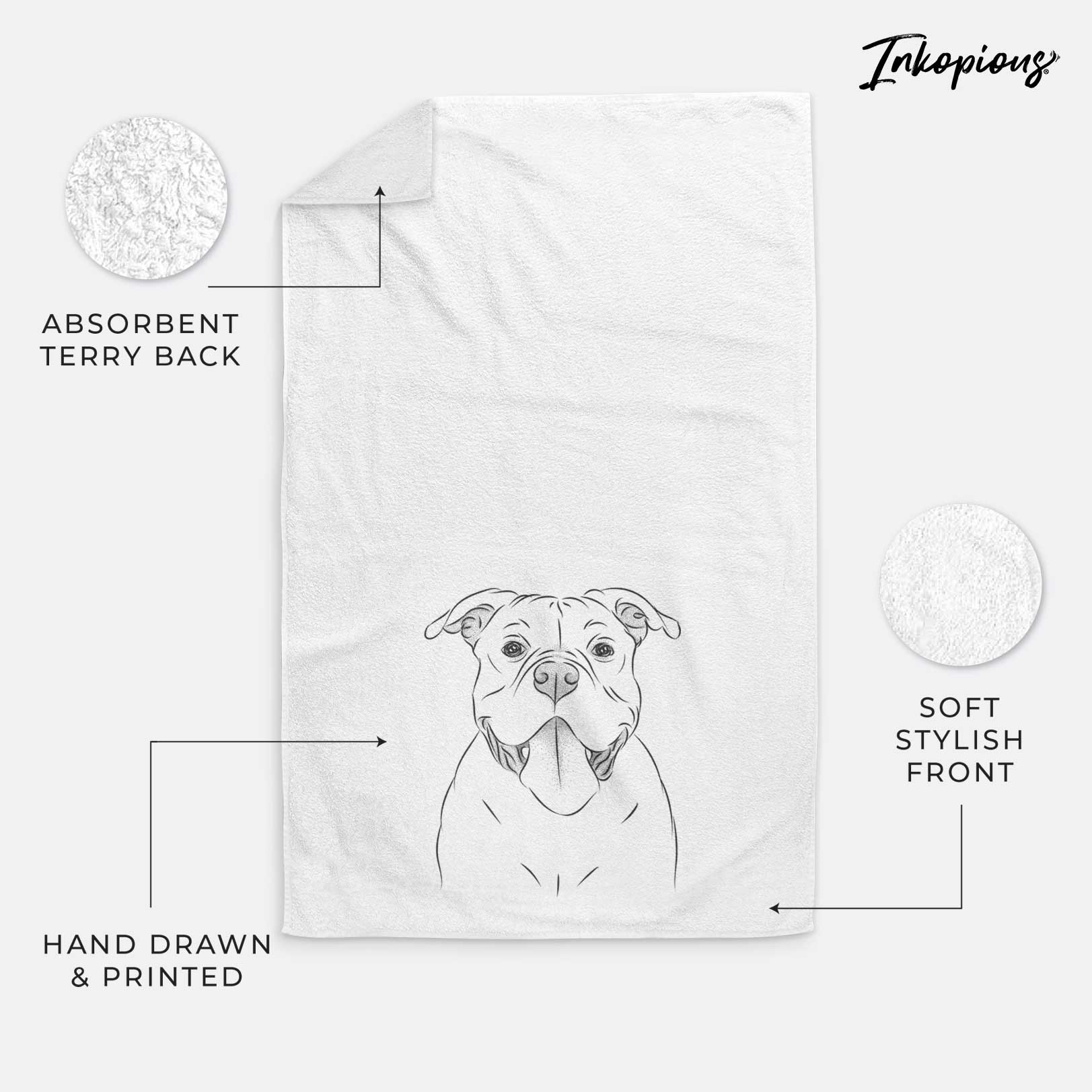 Nacho the American Bully Decorative Hand Towel