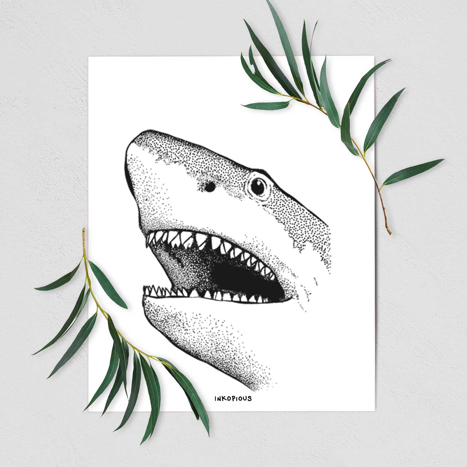 Nado the Great White Shark Art Print