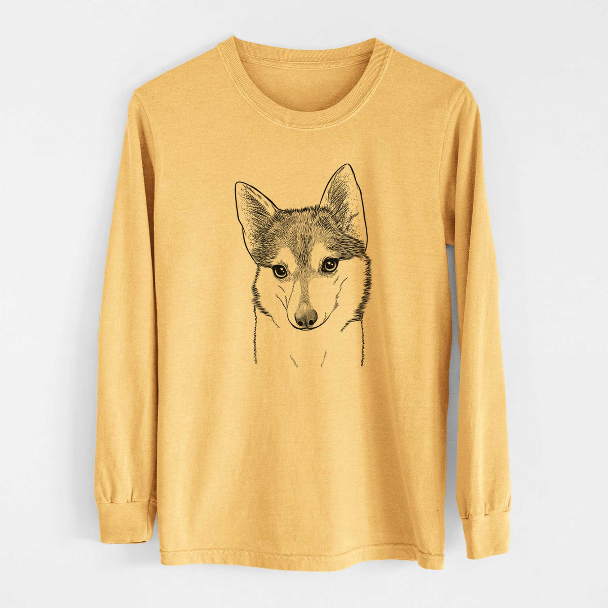 Bare Nami the Alaskan Klee Kai - Heavyweight 100% Cotton Long Sleeve