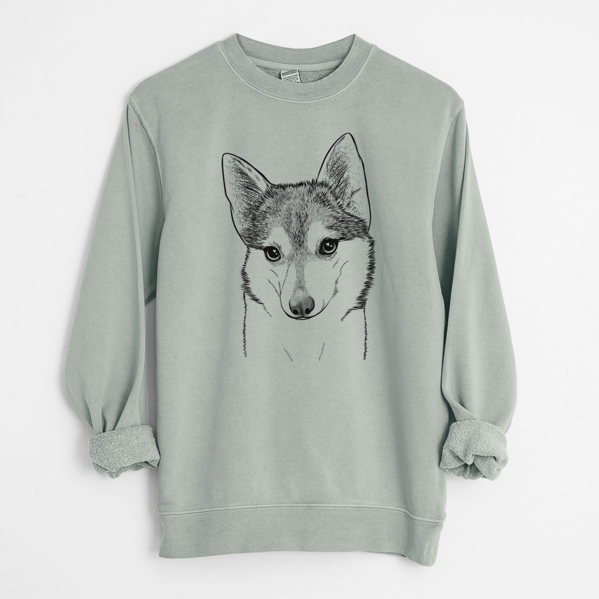 Bare Nami the Alaskan Klee Kai - Unisex Pigment Dyed Crew Sweatshirt