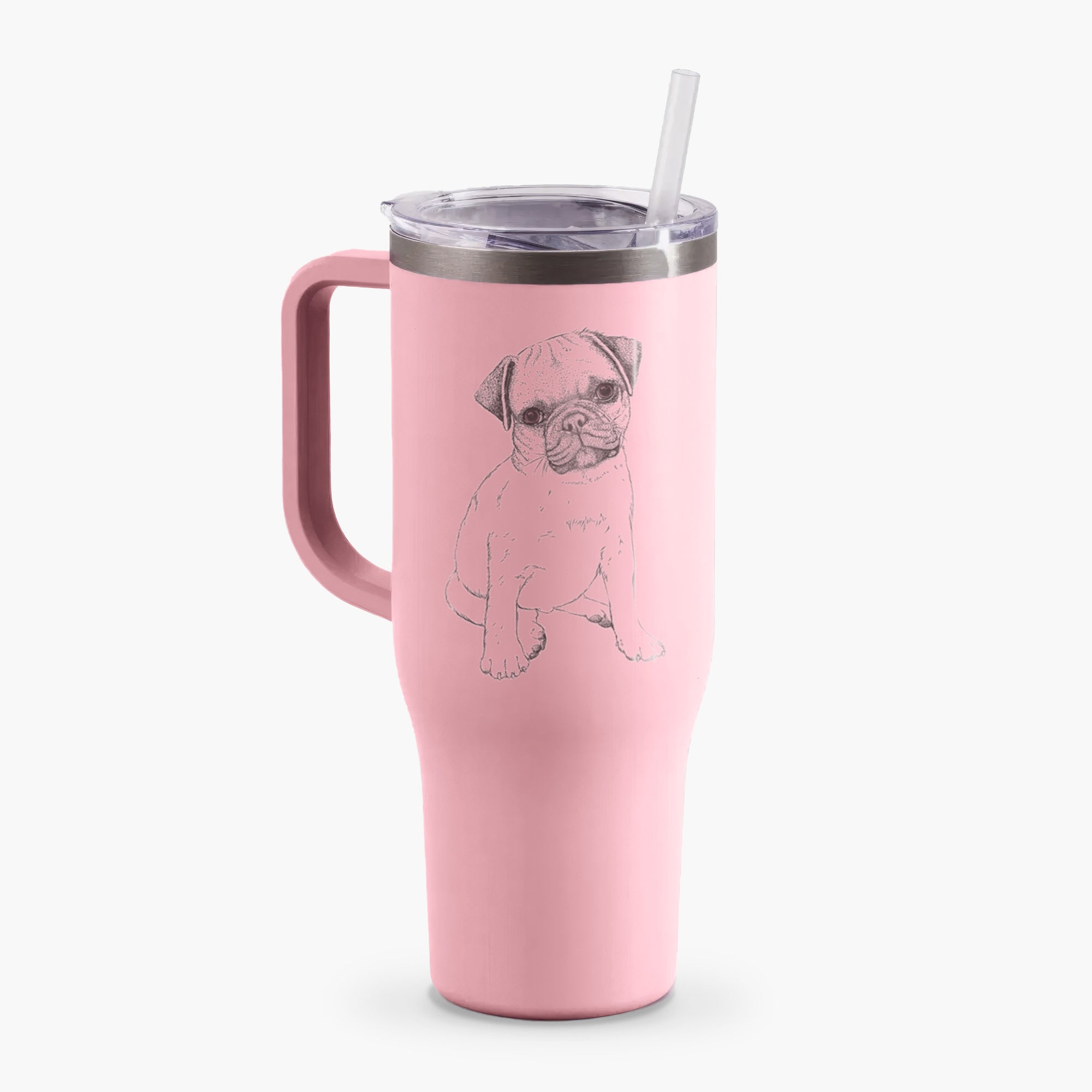 Nelson the Pug Puppy - 40oz Tumbler with Handle