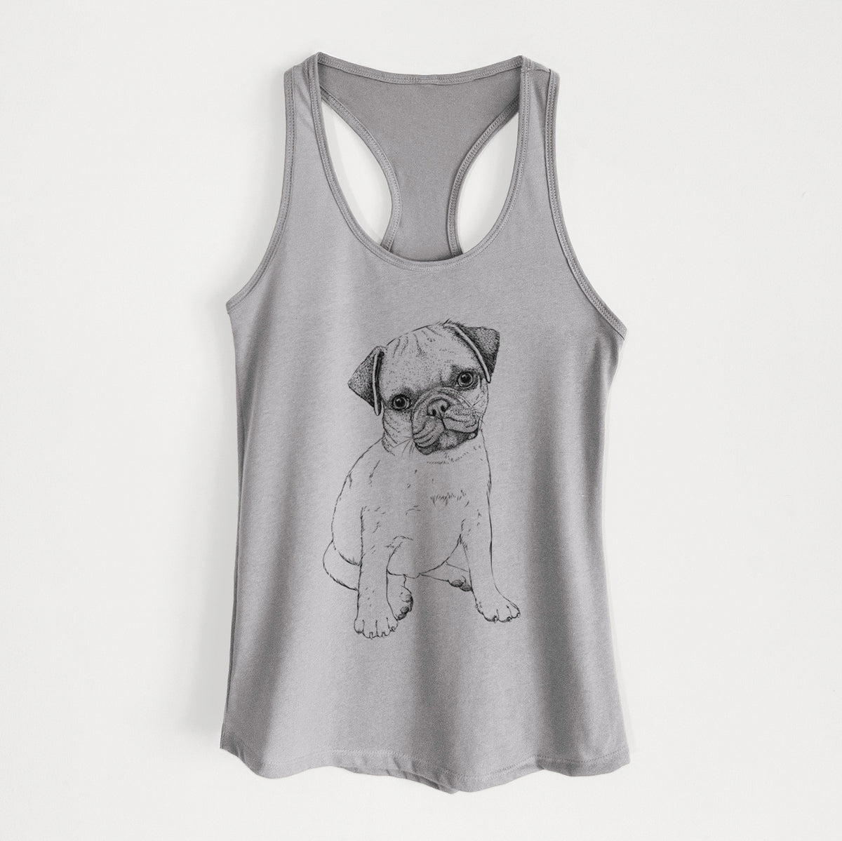 Nelson the Pug Puppy - Women&#39;s Racerback Tanktop