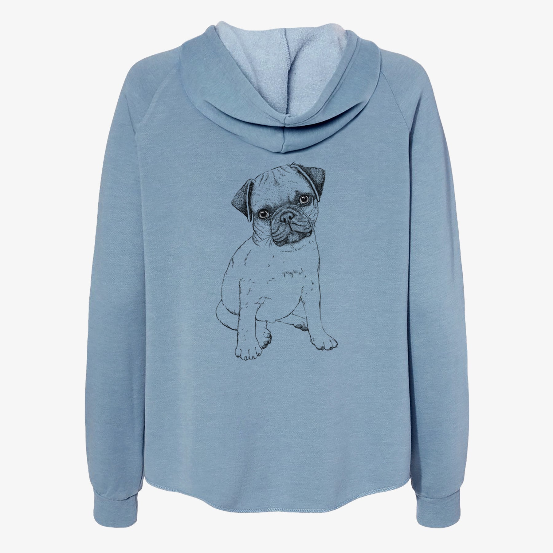 Nelson the Pug Puppy - Women's Cali Wave Zip-Up Sweatshirt