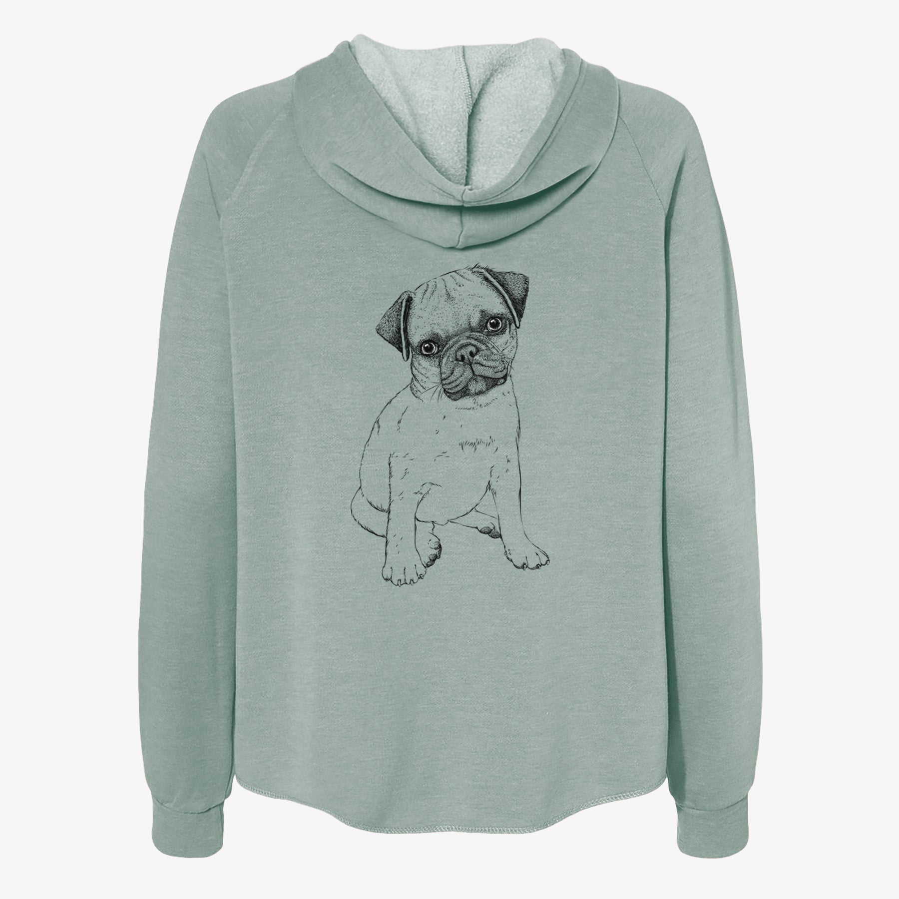 Nelson the Pug Puppy - Women's Cali Wave Zip-Up Sweatshirt