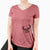 Bare Nelson the Pug Puppy - Women's V-neck Shirt