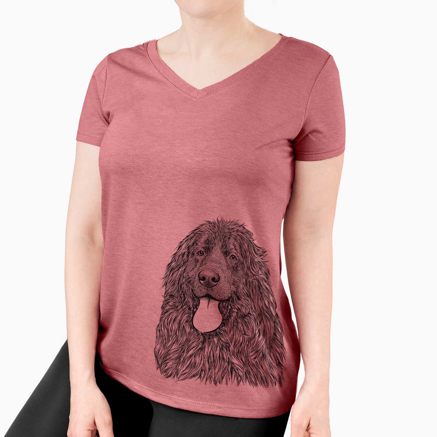 Bare Neptune the Newfoundland - Women's V-neck Shirt