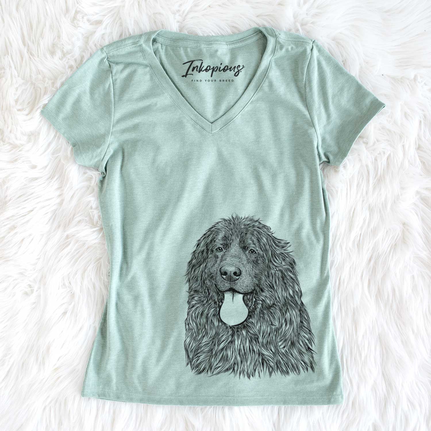 Bare Neptune the Newfoundland - Women's V-neck Shirt