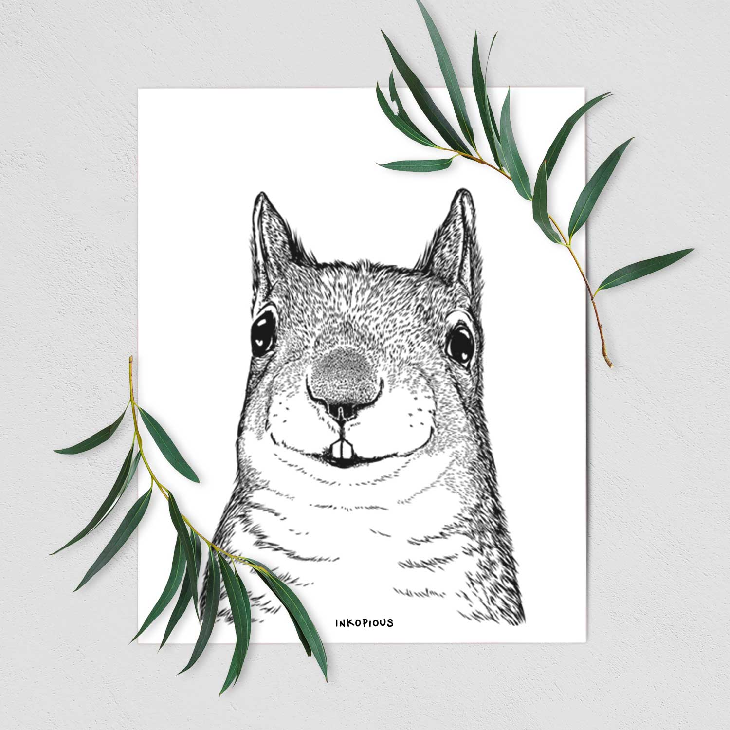 Nibbles the Squirrel Art Print