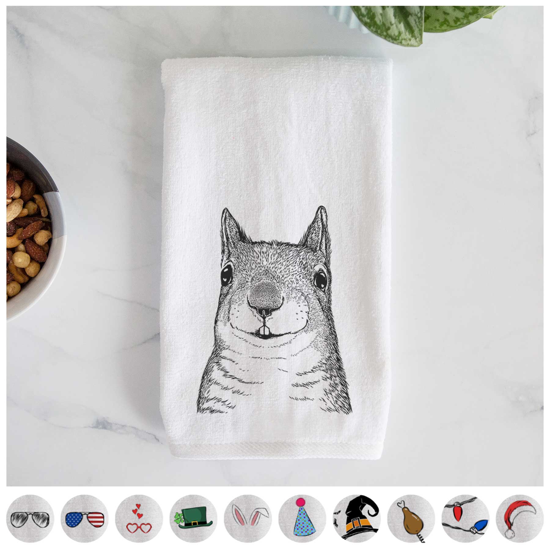 Nibbles the Squirrel Decorative Hand Towel