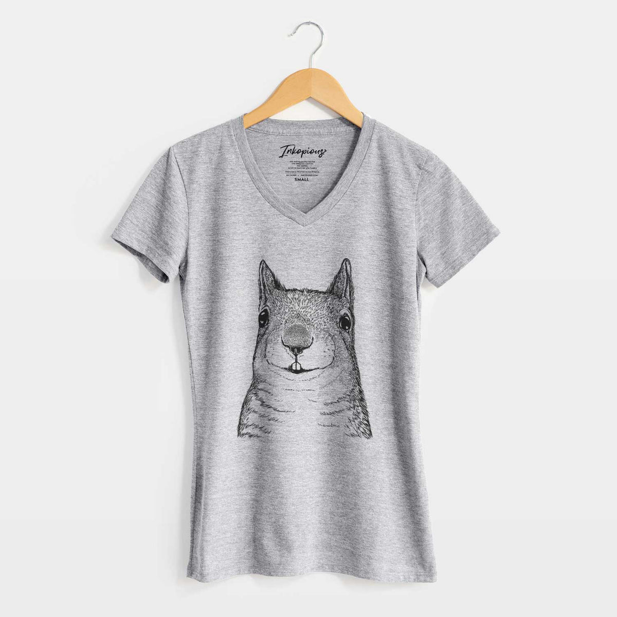 Bare Nibbles the Squirrel - Women's V-neck Shirt