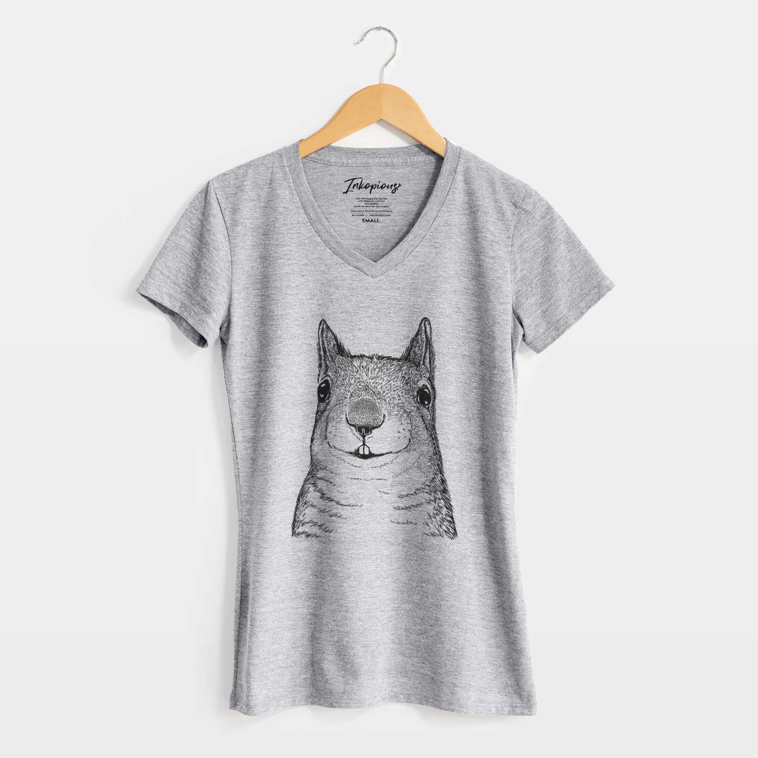 Bare Nibbles the Squirrel - Women's V-neck Shirt