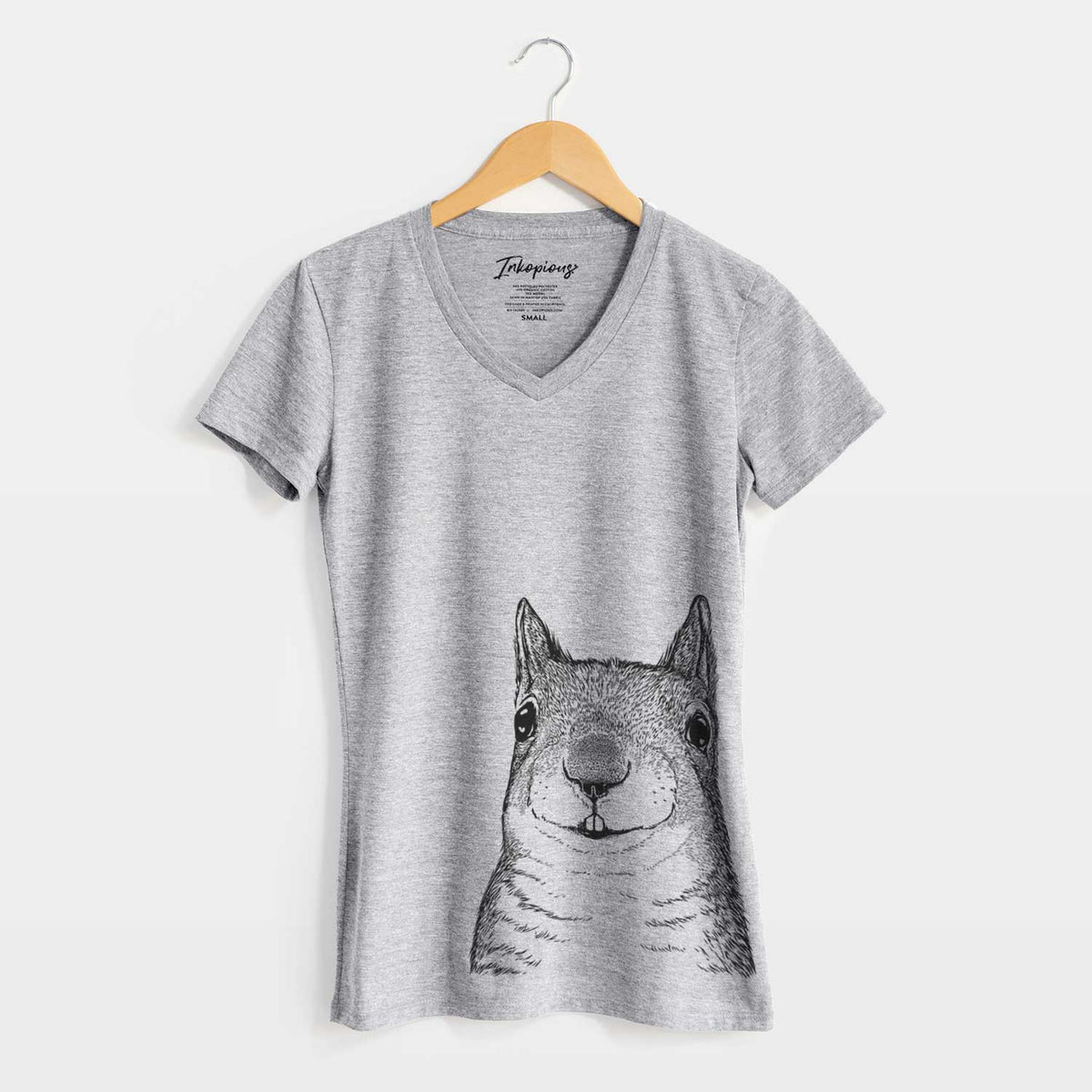 Bare Nibbles the Squirrel - Women's V-neck Shirt