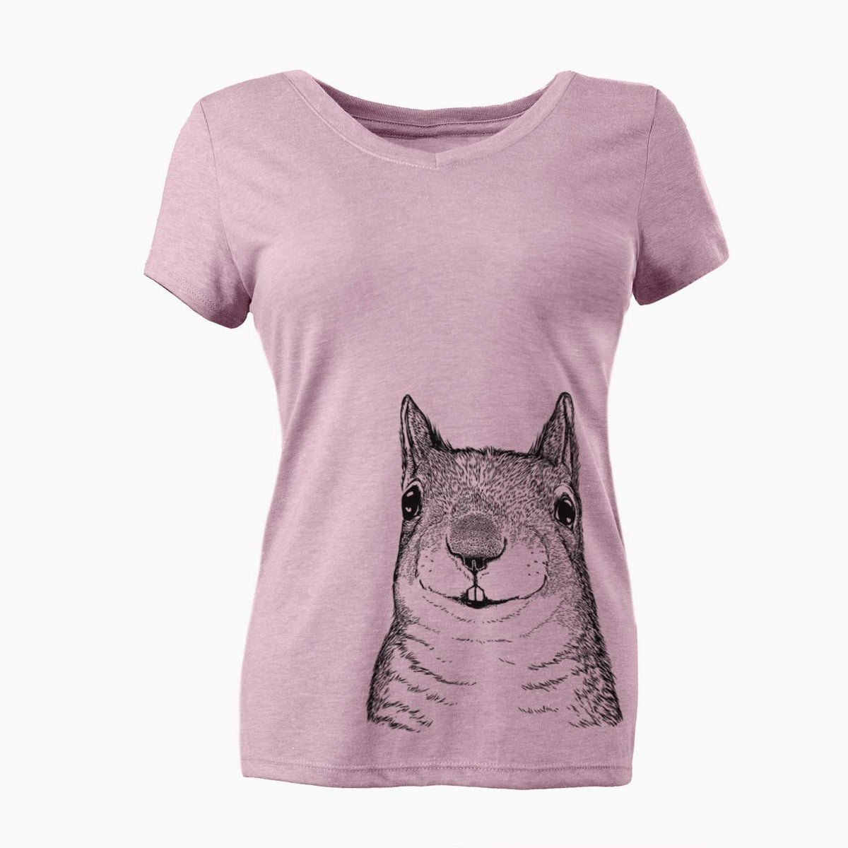 Bare Nibbles the Squirrel - Women's V-neck Shirt