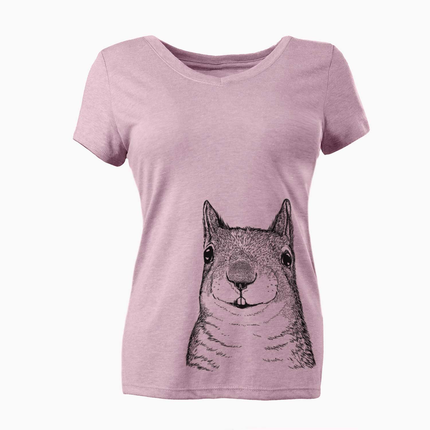 Bare Nibbles the Squirrel - Women's V-neck Shirt