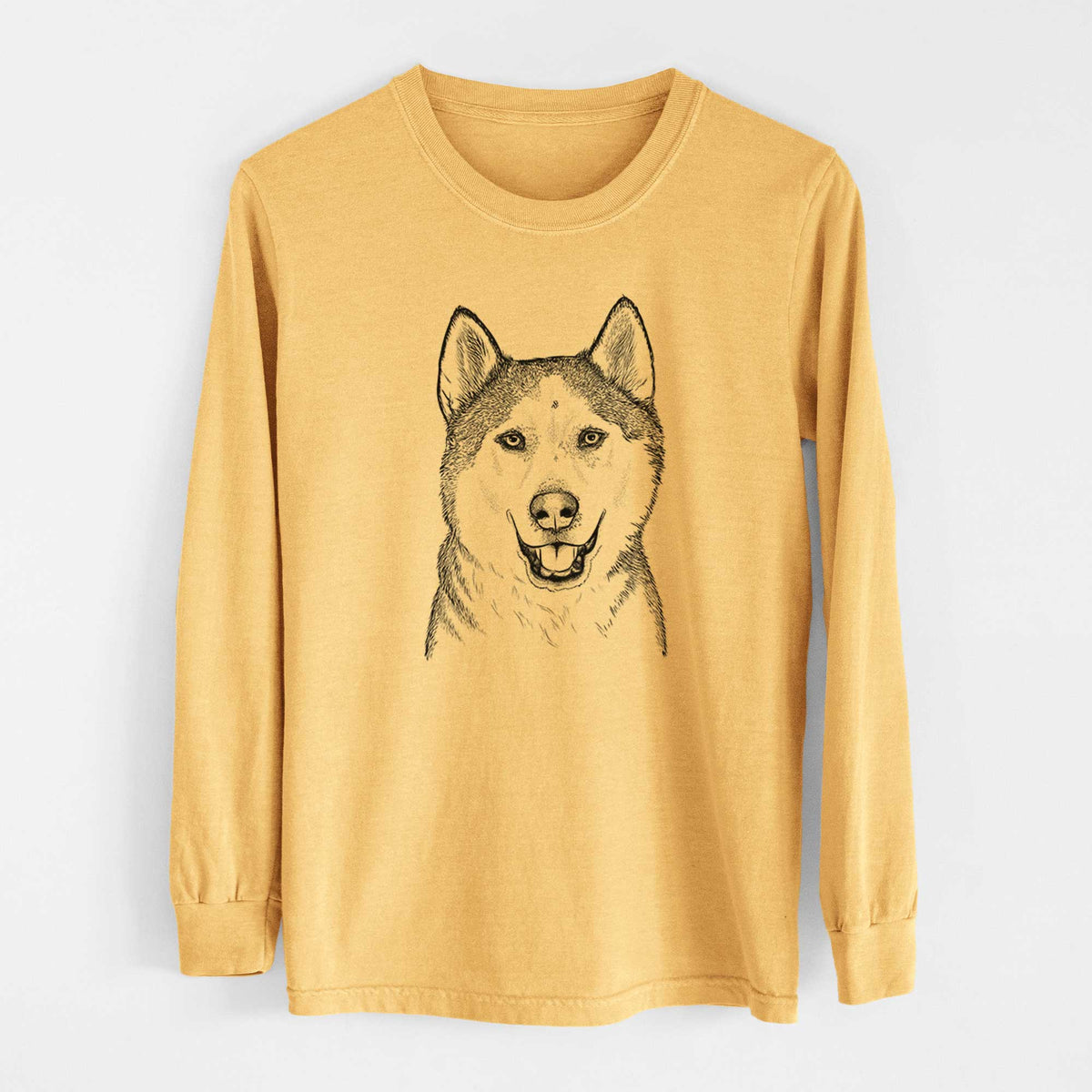 Bare Nika the Siberian Husky - Heavyweight 100% Cotton Long Sleeve