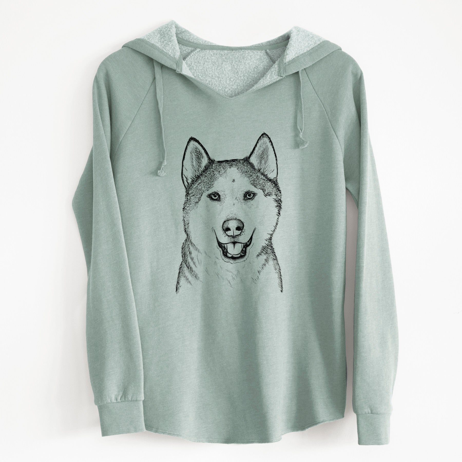 Bare Nika the Siberian Husky - Cali Wave Hooded Sweatshirt