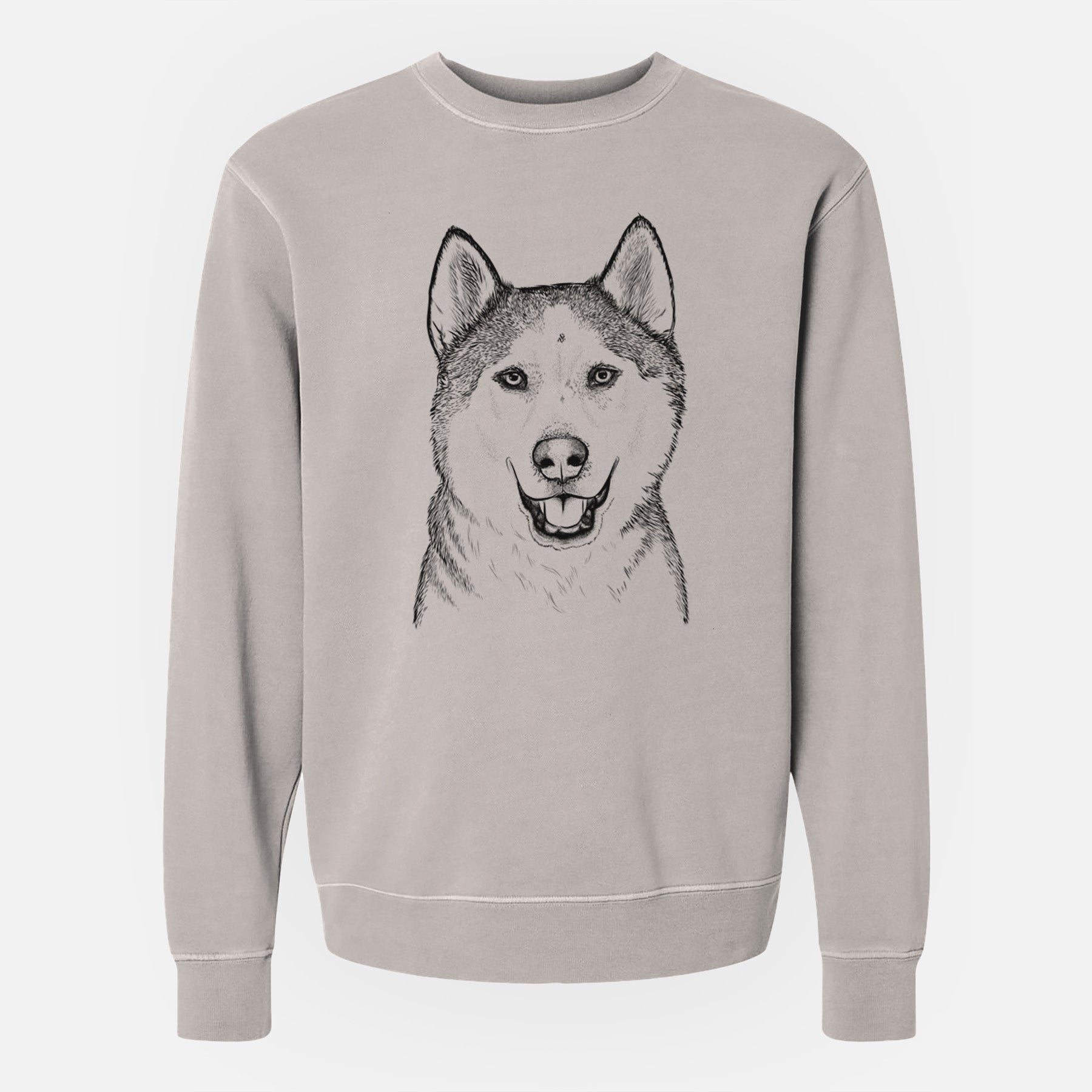 Bare Nika the Siberian Husky - Unisex Pigment Dyed Crew Sweatshirt