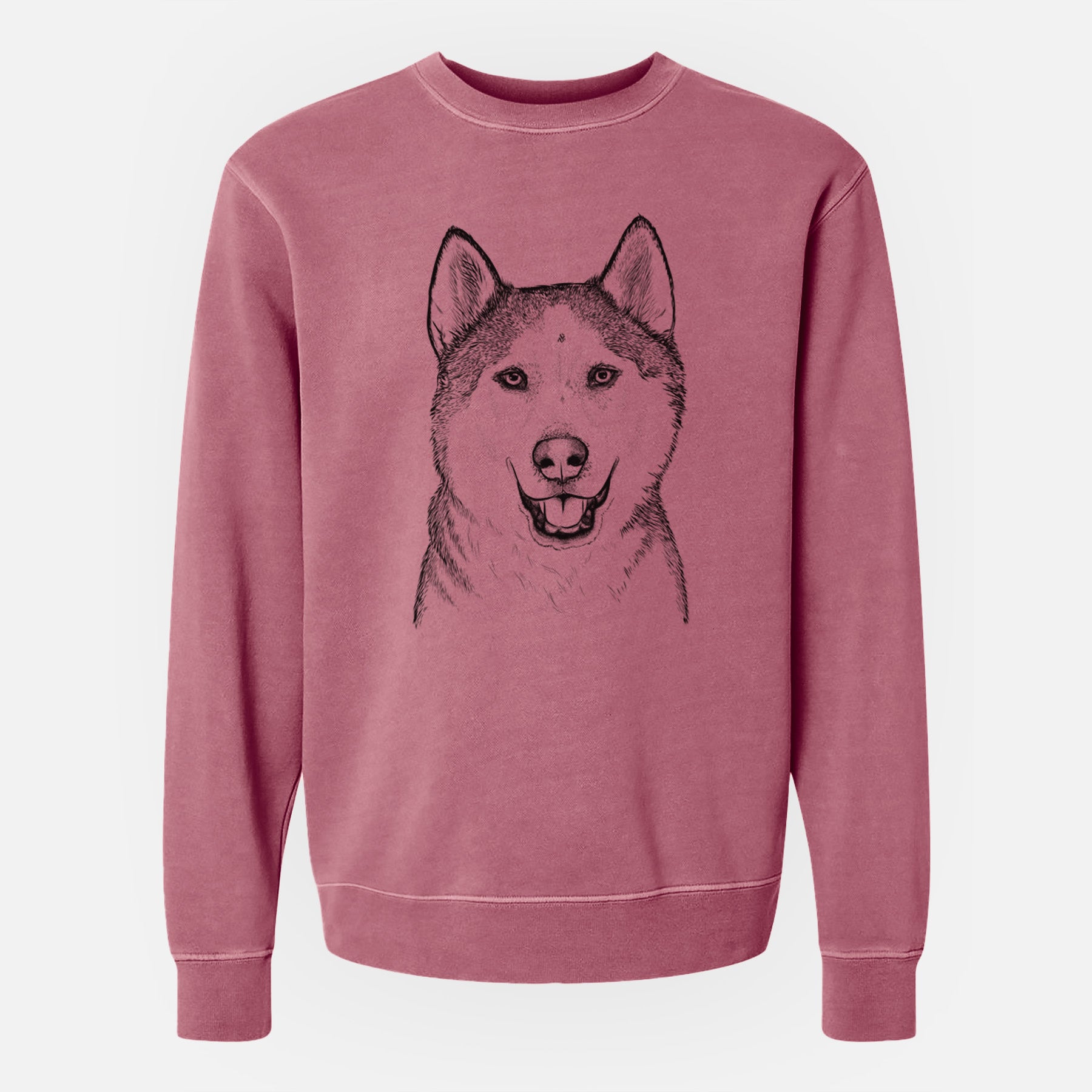 Bare Nika the Siberian Husky - Unisex Pigment Dyed Crew Sweatshirt